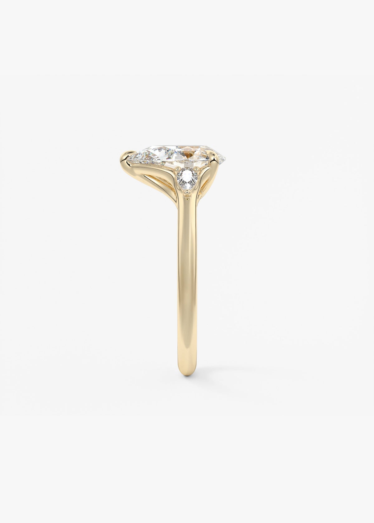 Pear Three Stone Lab Grown Diamond Engagement Ring