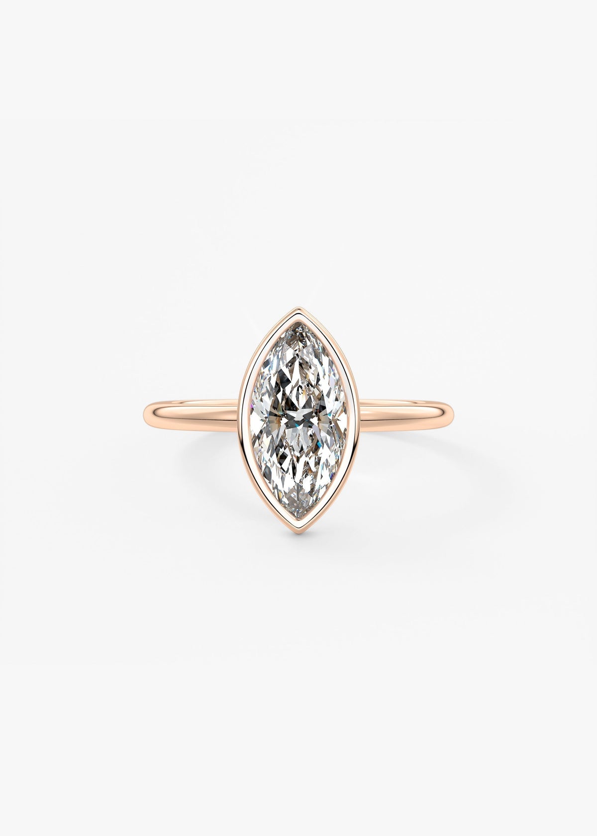 Marquise Bezel Lab Grown Diamond Engagement Ring