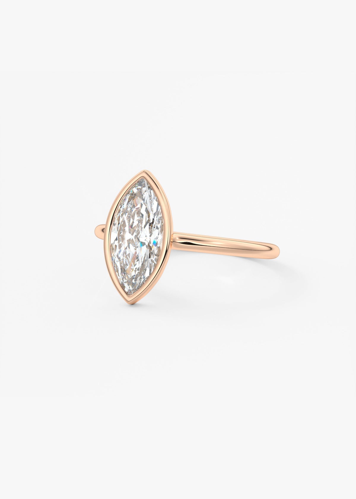 Marquise Bezel Lab Grown Diamond Engagement Ring