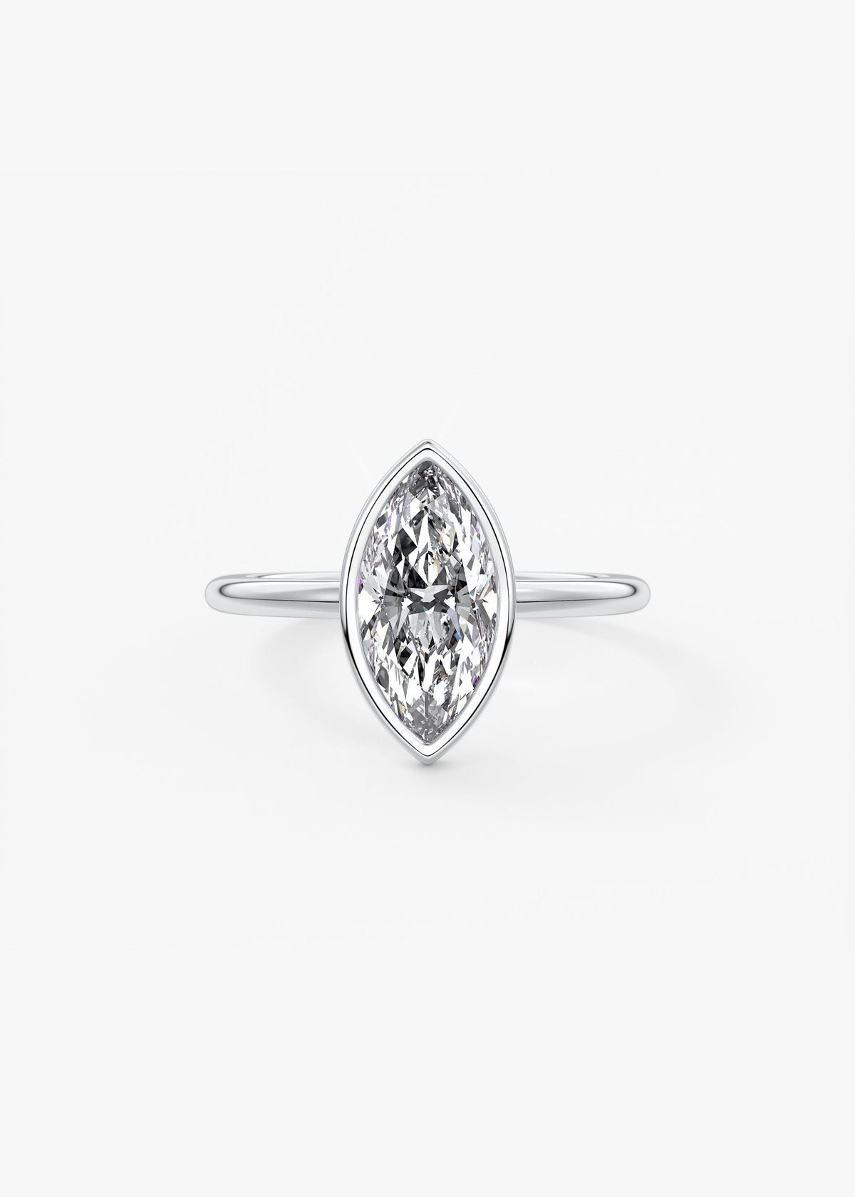 Marquise Bezel Lab Grown Diamond Engagement Ring
