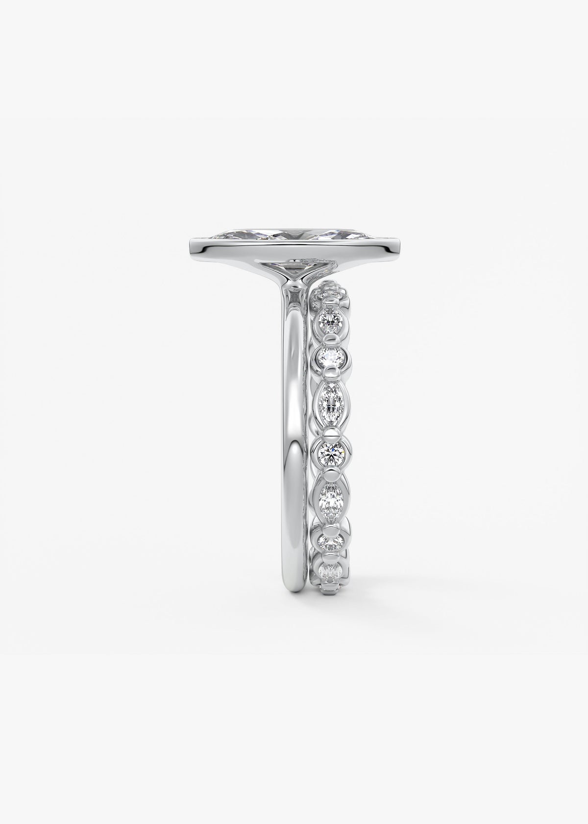Marquise Bezel Lab Grown Diamond Engagement Ring