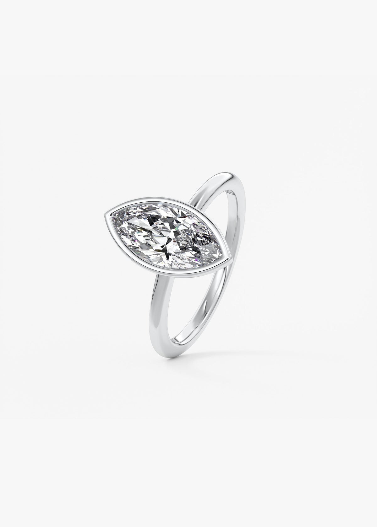 Marquise Bezel Lab Grown Diamond Engagement Ring