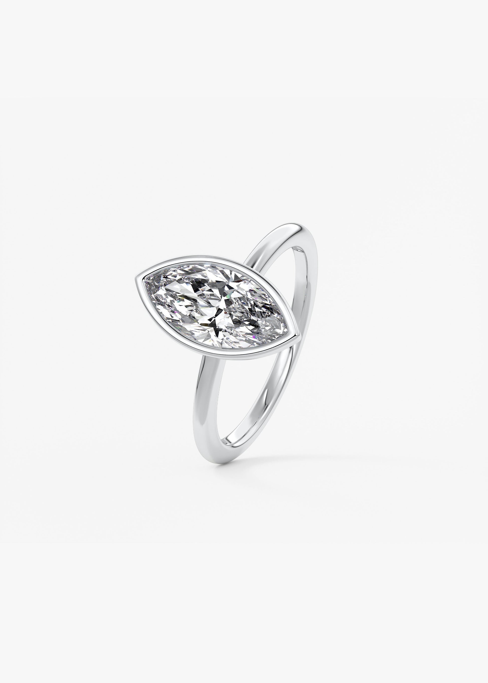 Marquise Bezel Lab Grown Diamond Engagement Ring