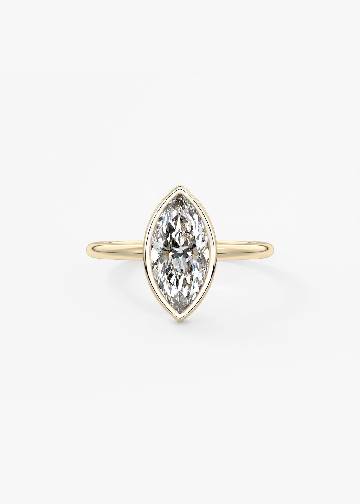 Marquise Bezel Lab Grown Diamond Engagement Ring