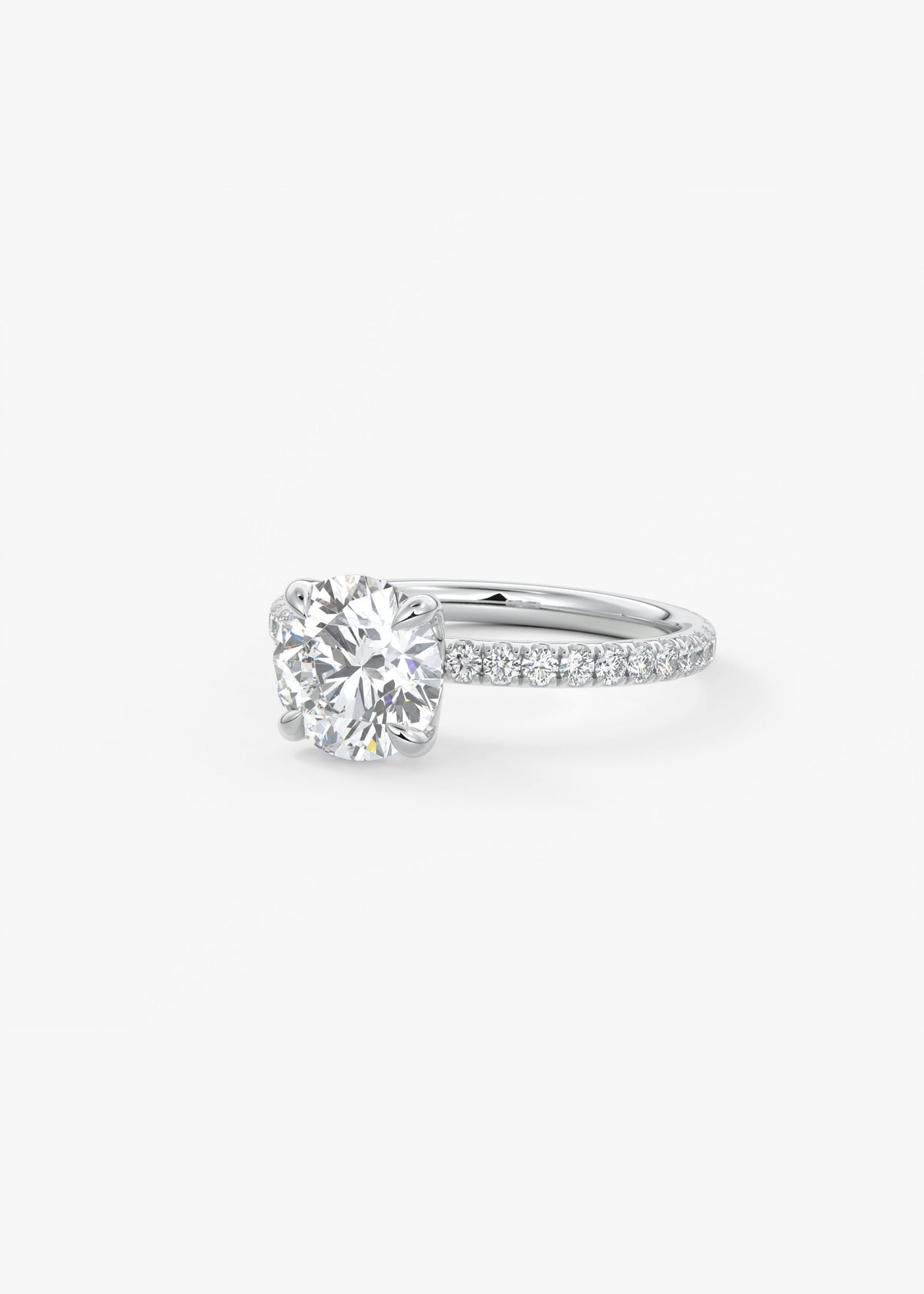 Round Pave Lab Grown Diamond Engagement Ring