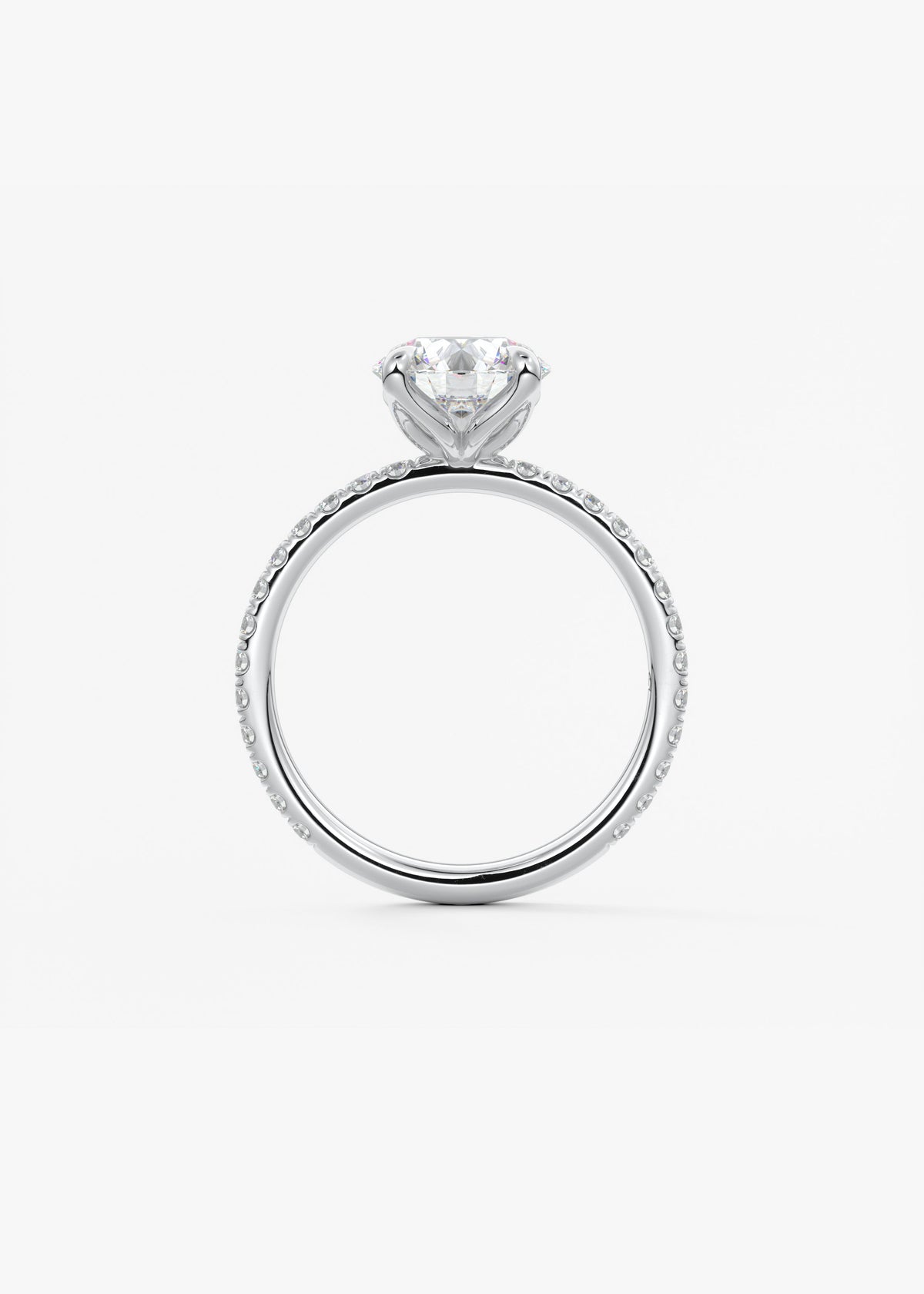 Round Pave Lab Grown Diamond Engagement Ring