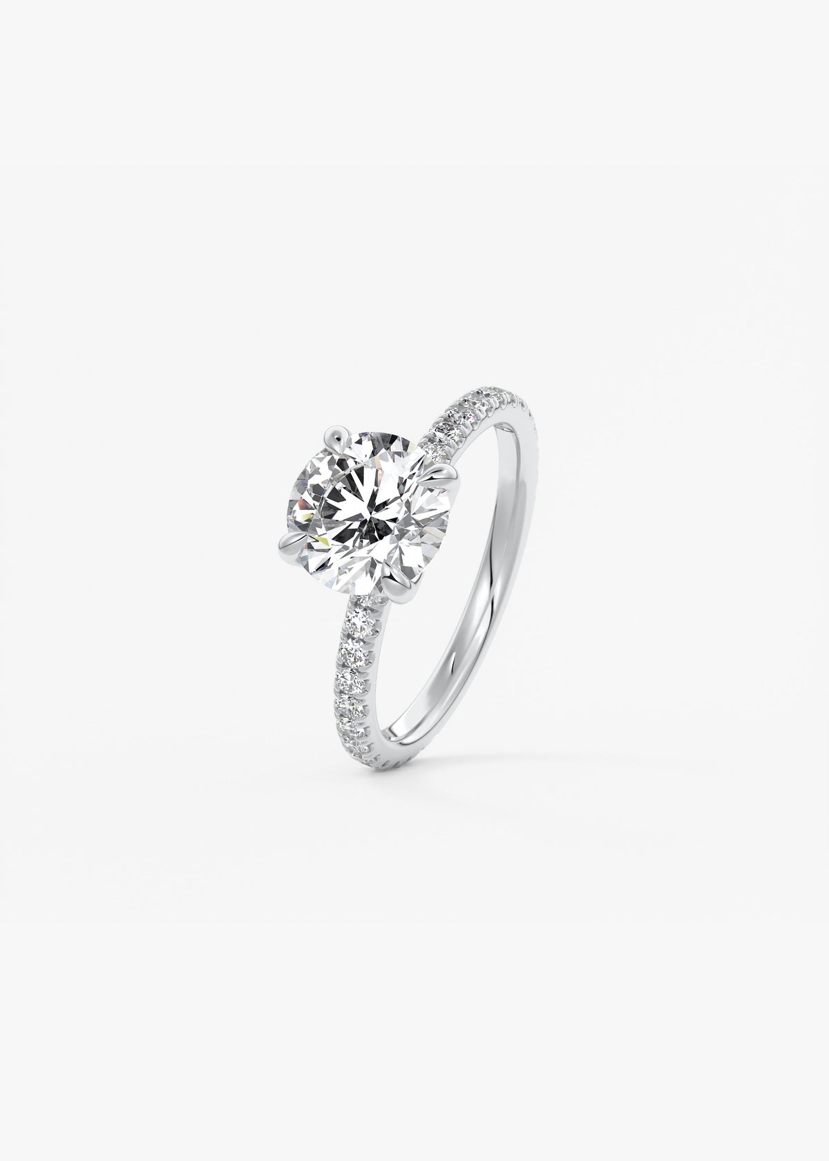 Round Pave Lab Grown Diamond Engagement Ring