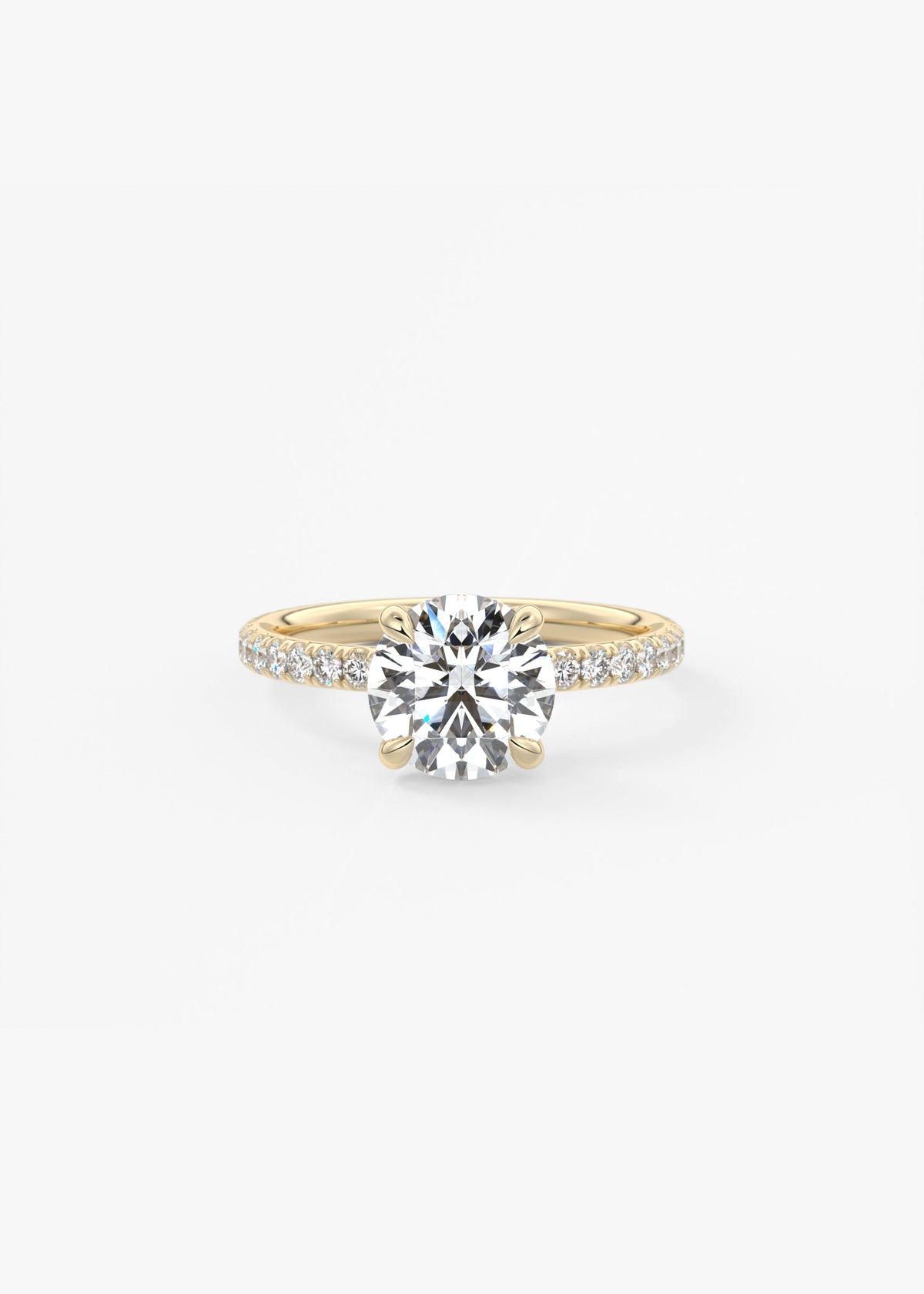 Round Pave Lab Grown Diamond Engagement Ring