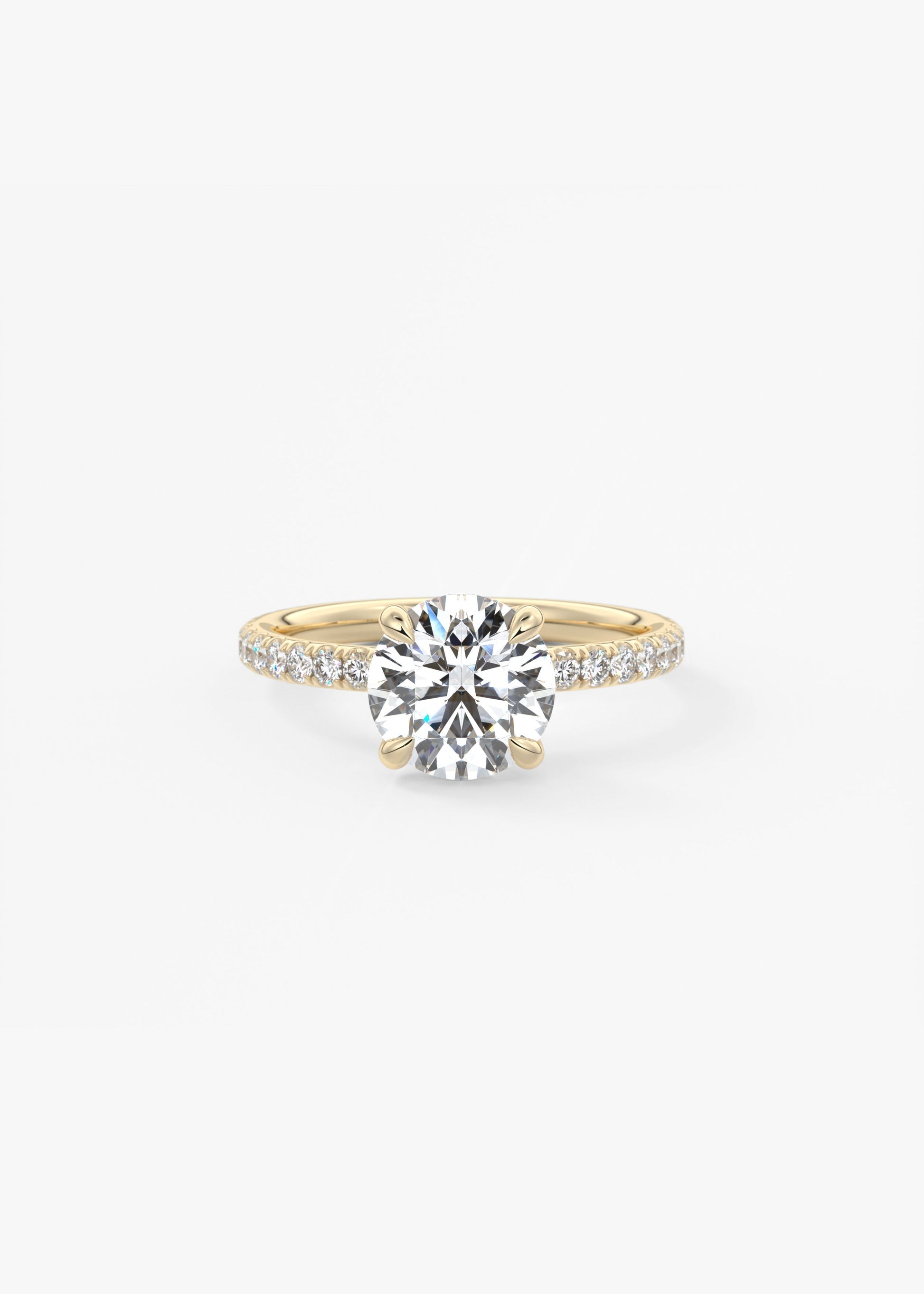 Round Pave Lab Grown Diamond Engagement Ring