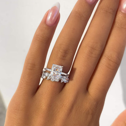 3 CT Radiant Hudden Halo Lab Grown Diamond Engagement Ring
