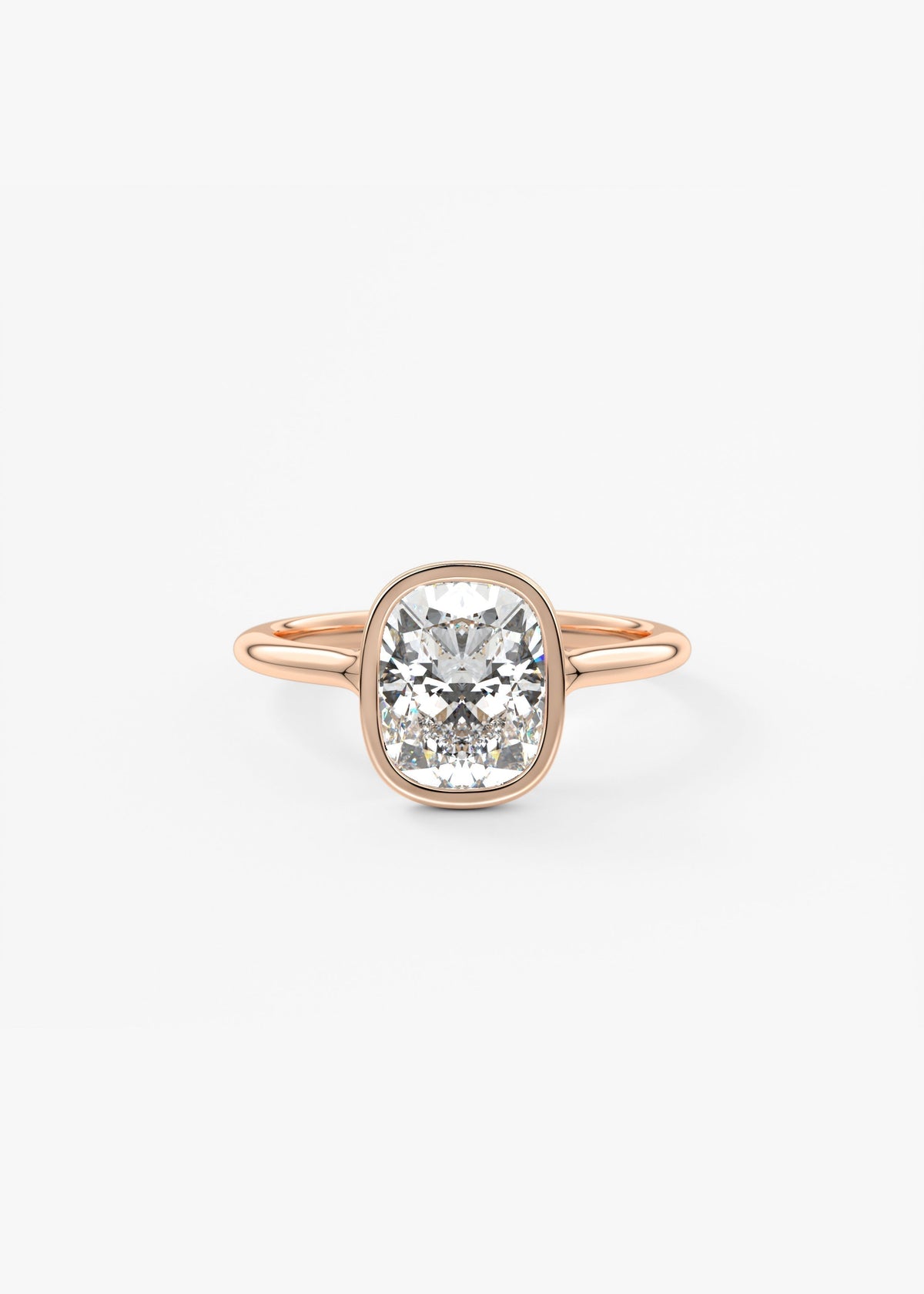 Elongated Cushion Bezel Lab Grown Diamond Engagement Ring