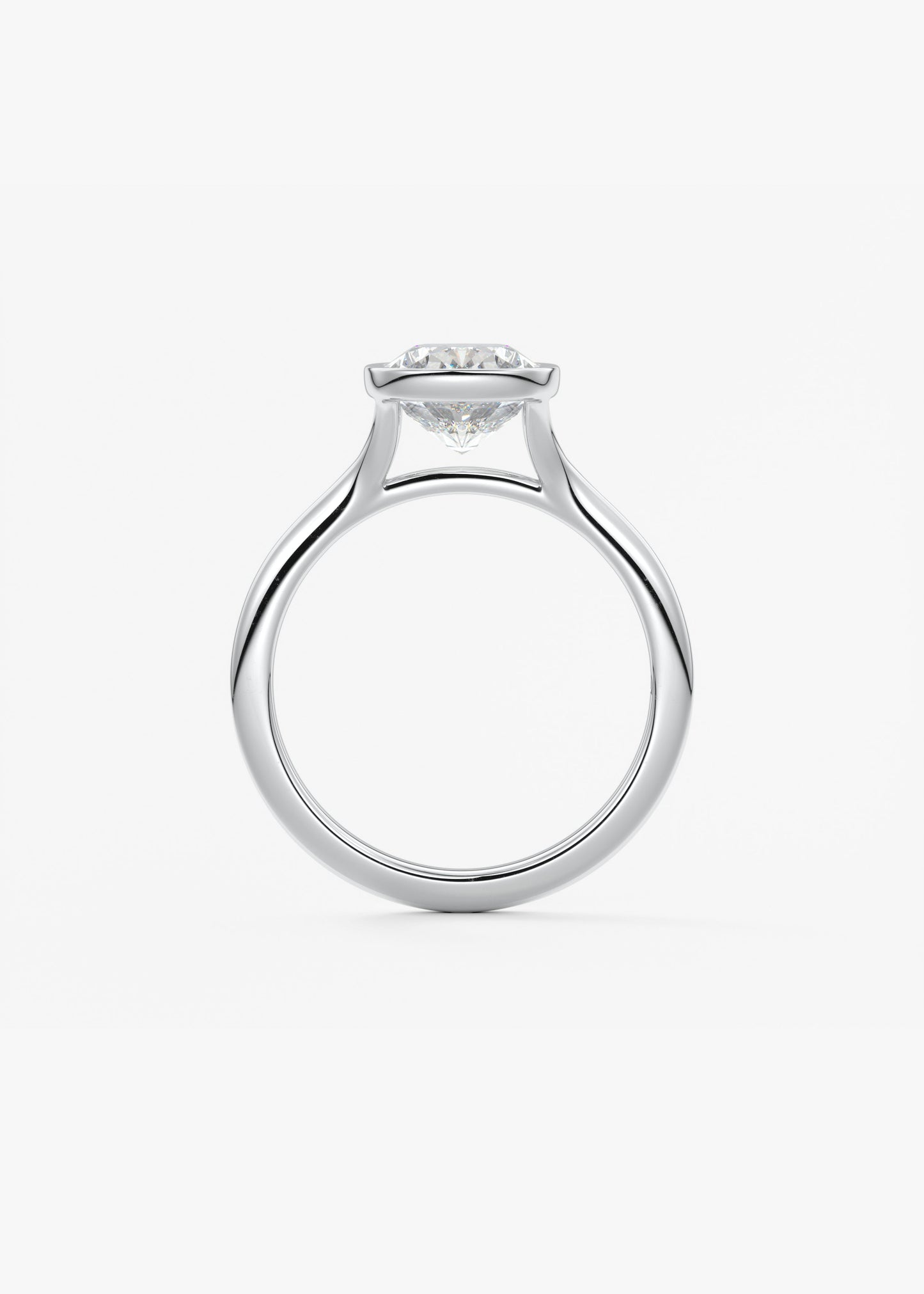 Elongated Cushion Bezel Lab Grown Diamond Engagement Ring
