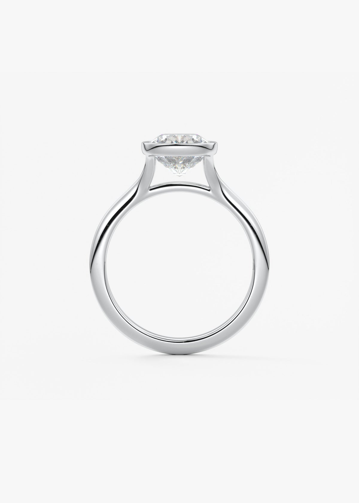 Elongated Cushion Bezel Lab Grown Diamond Engagement Ring