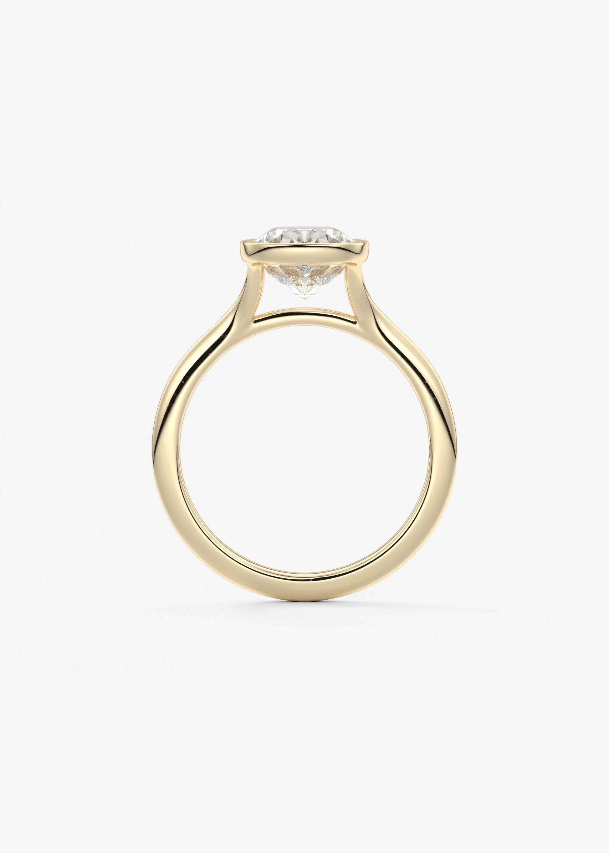 Elongated Cushion Bezel Lab Grown Diamond Engagement Ring