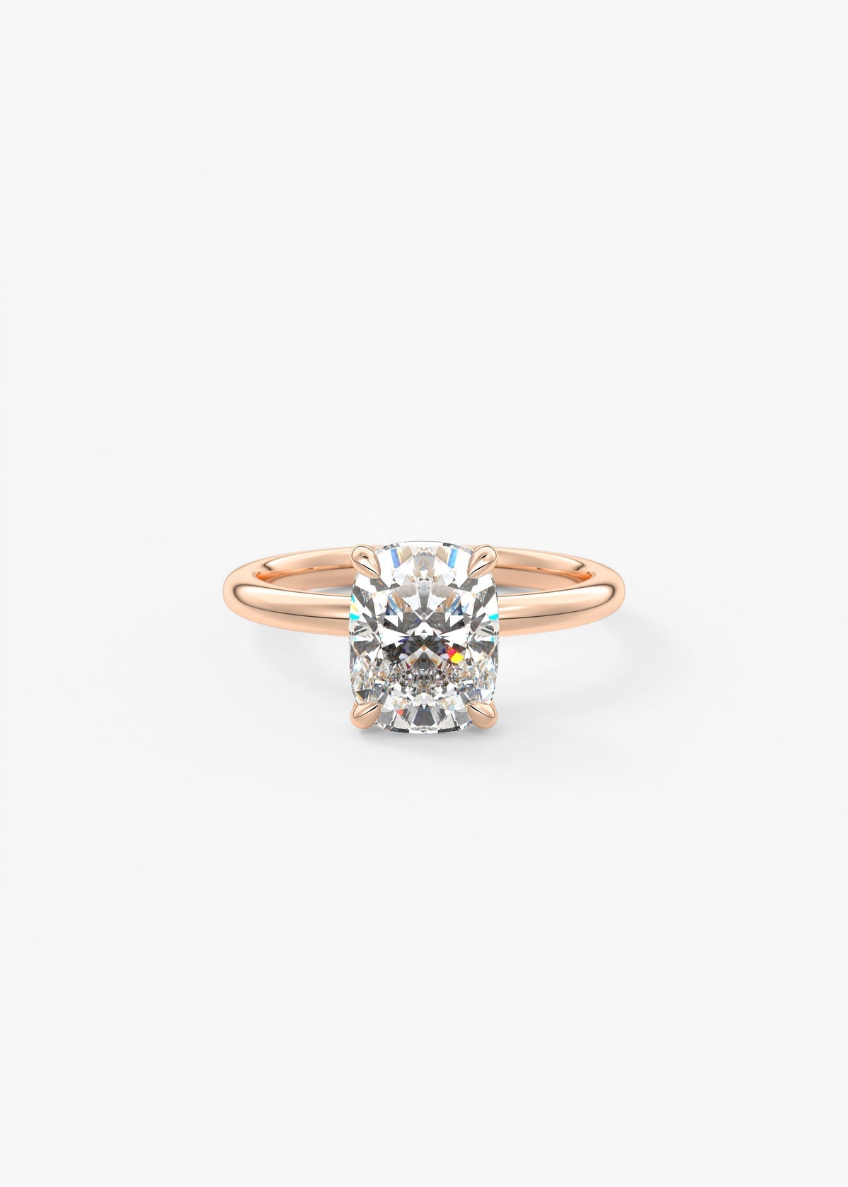 Elongated Cushion Solitaire Lab Grown Diamond Engagement Ring