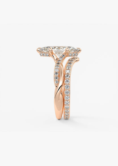 Marquise Twisted Pave Lab Grown Diamond Engagement Ring