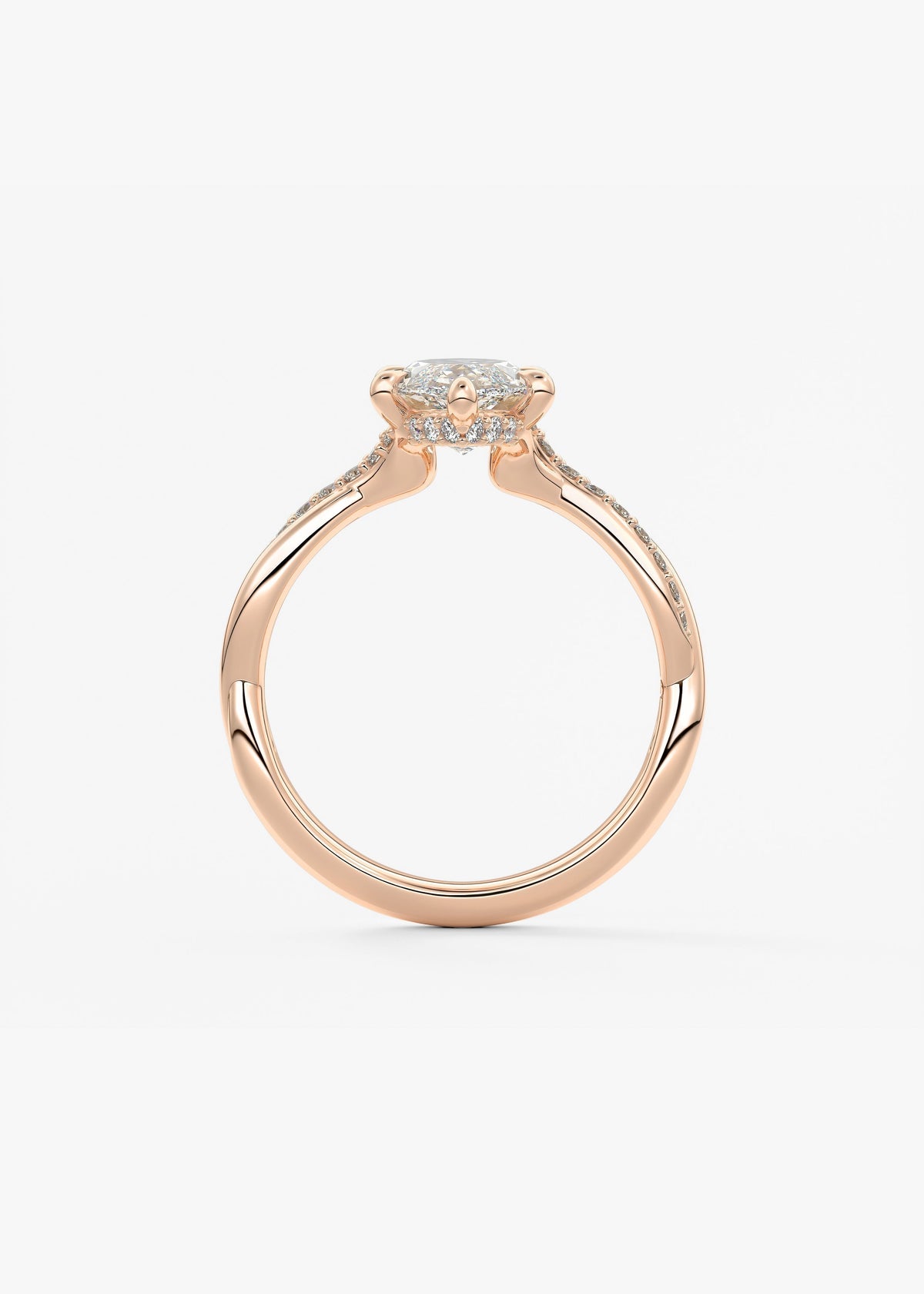 Marquise Twisted Pave Lab Grown Diamond Engagement Ring