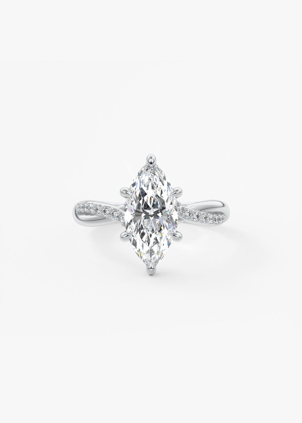 Marquise Twisted Pave Lab Grown Diamond Engagement Ring