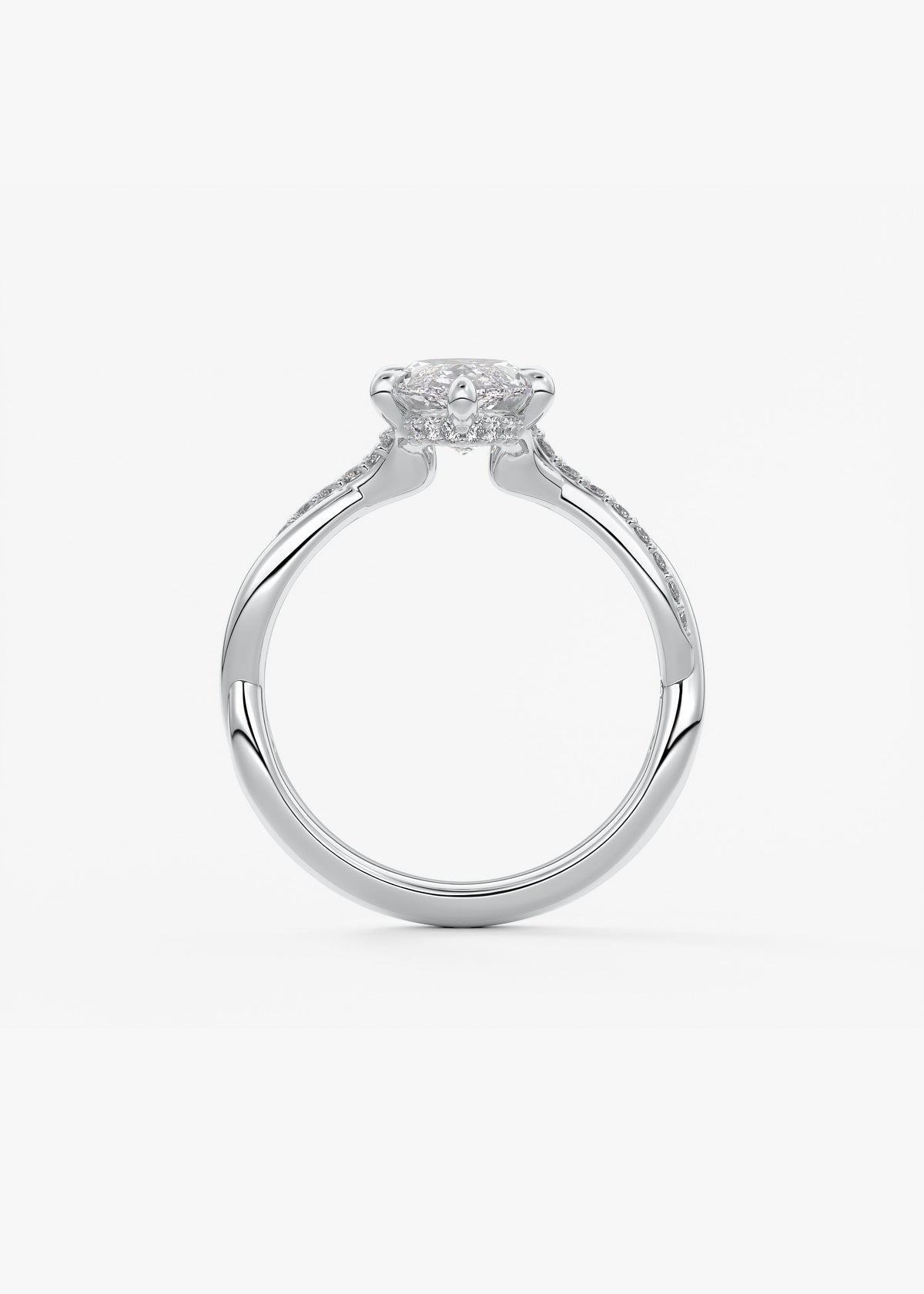 Marquise Twisted Pave Lab Grown Diamond Engagement Ring