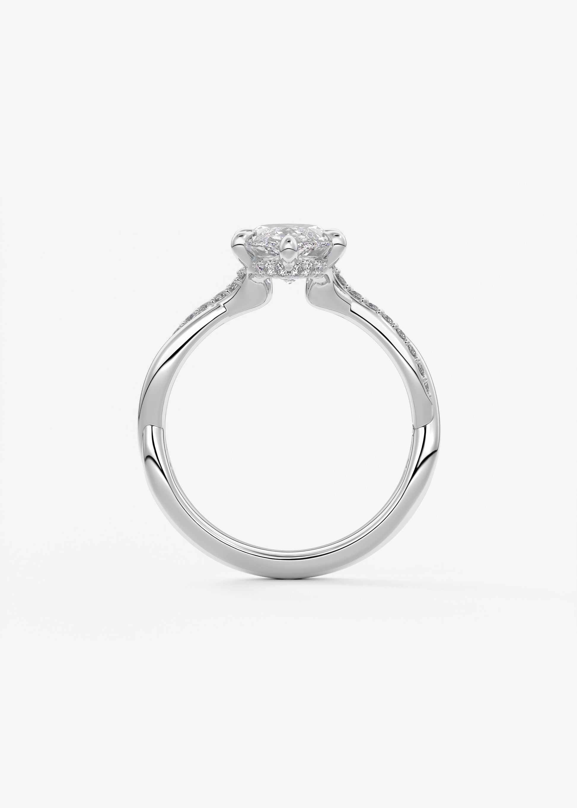 Marquise Twisted Pave Lab Grown Diamond Engagement Ring