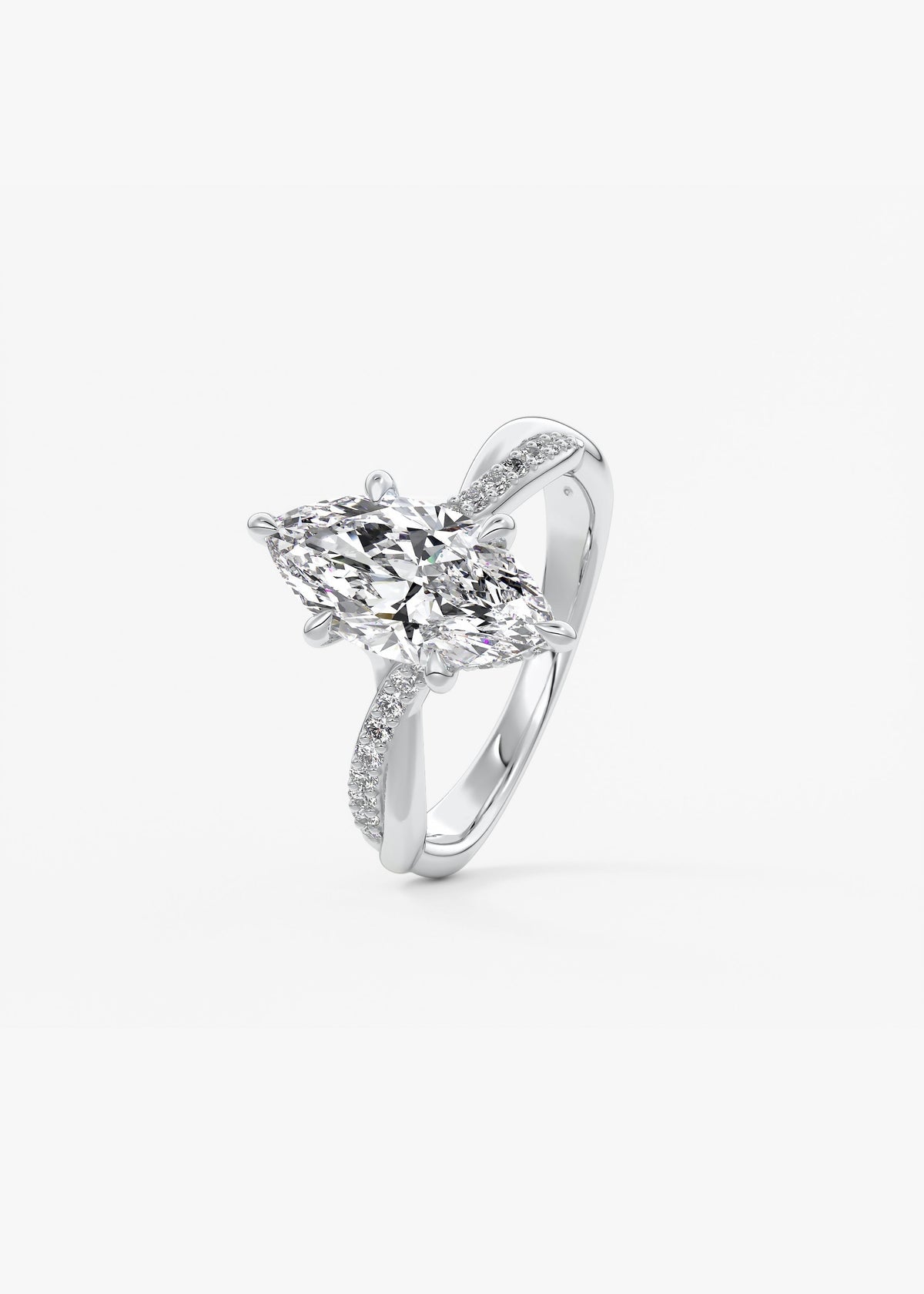 Marquise Twisted Pave Lab Grown Diamond Engagement Ring