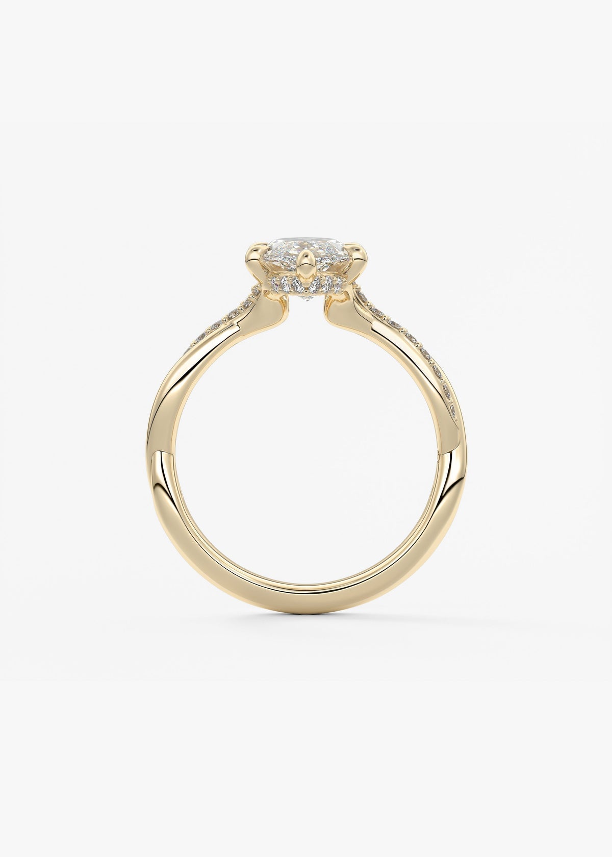 Marquise Twisted Pave Lab Grown Diamond Engagement Ring