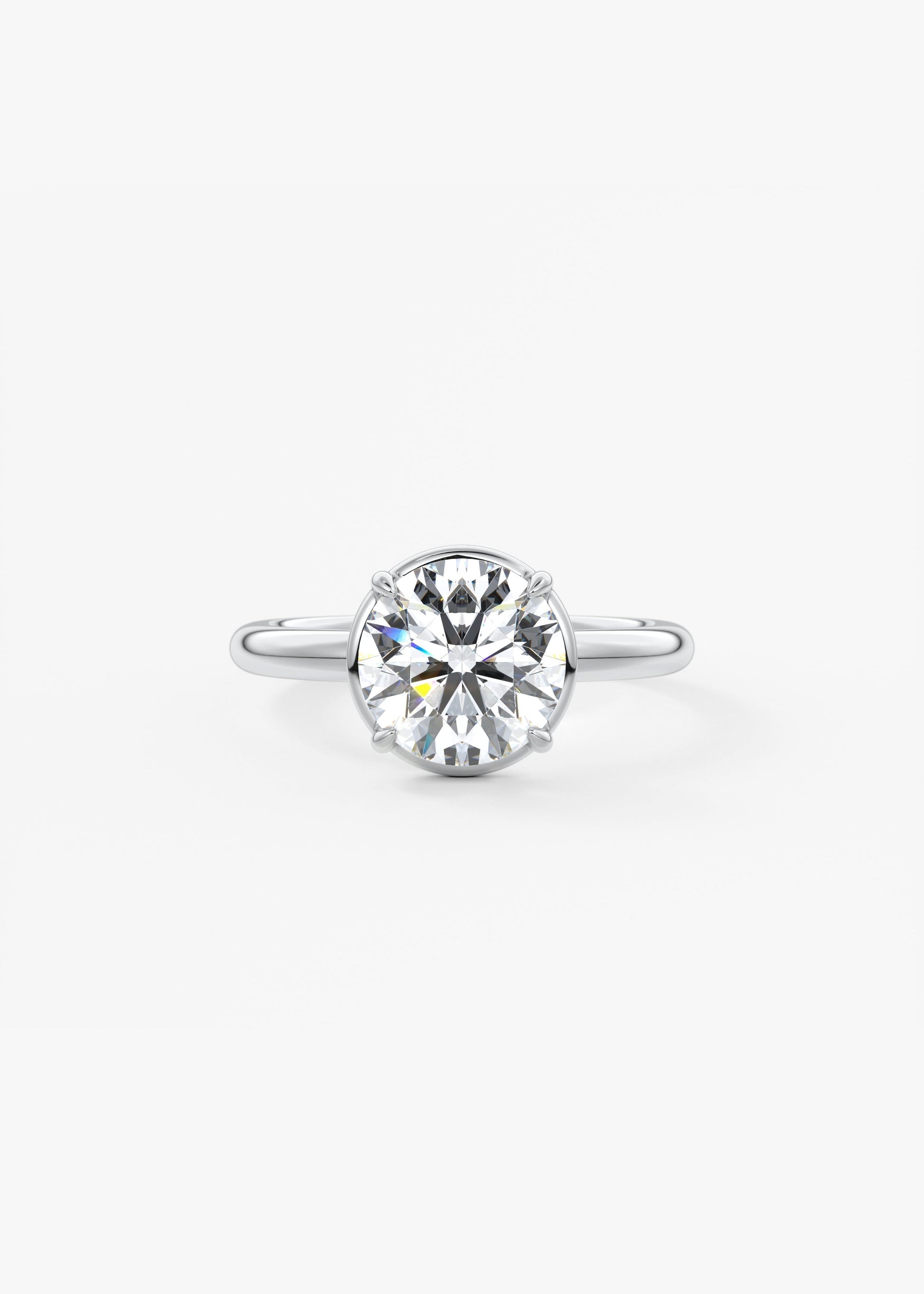 Round Bezel Lab Grown Diamond Engagement Ring