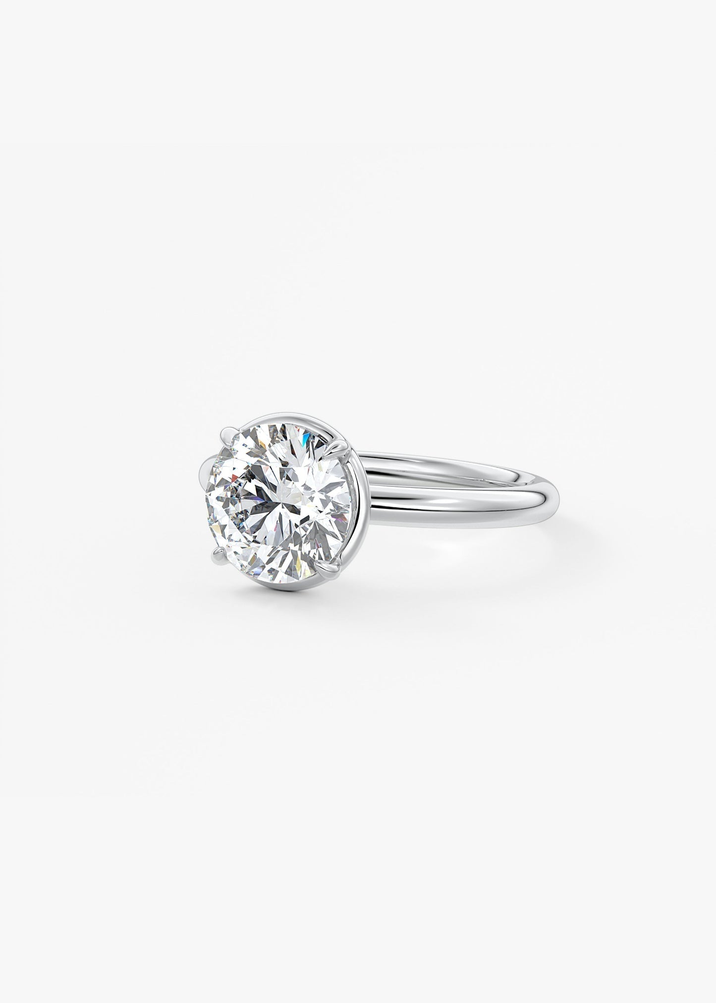 Round Bezel Lab Grown Diamond Engagement Ring