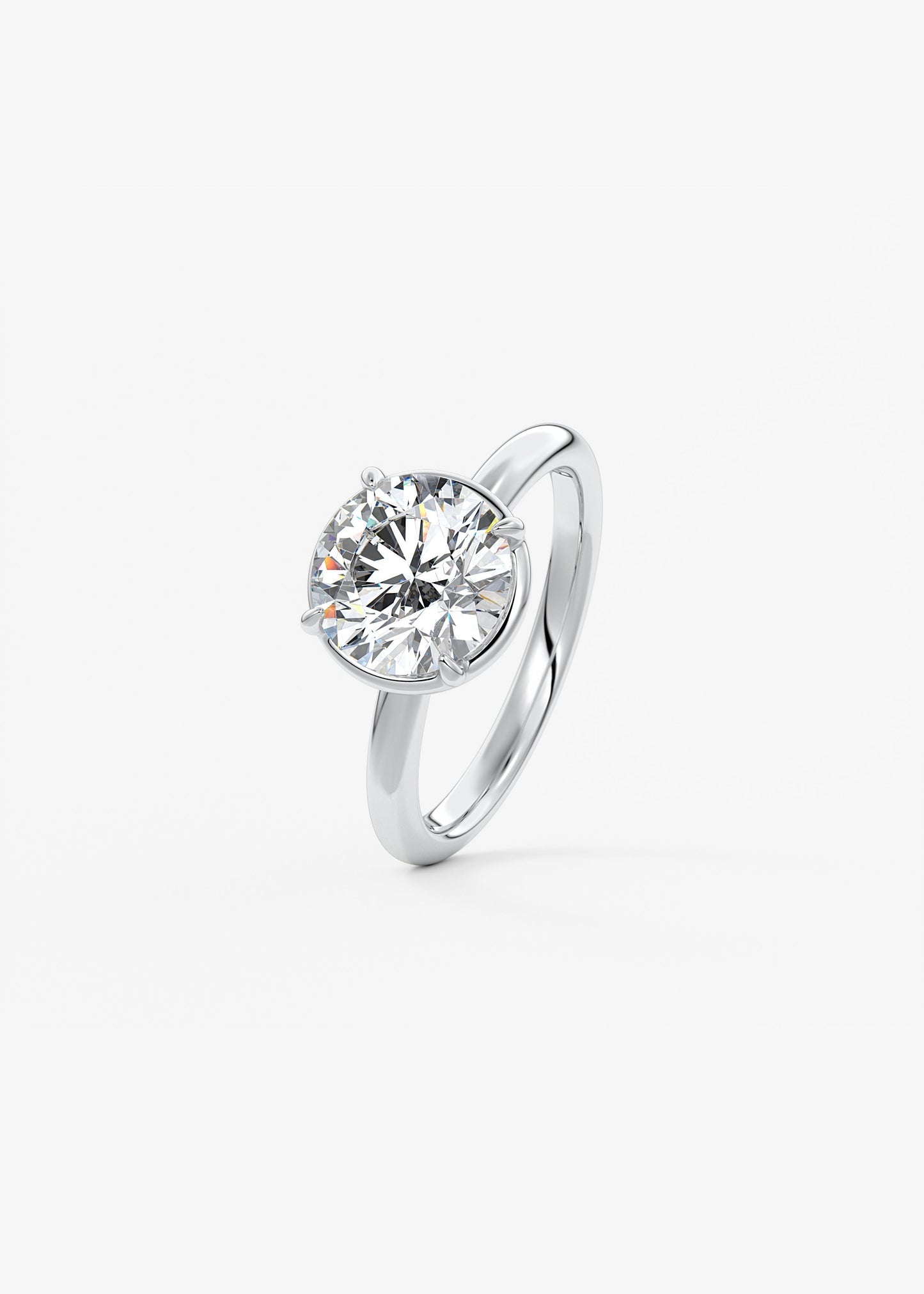 Round Bezel Lab Grown Diamond Engagement Ring