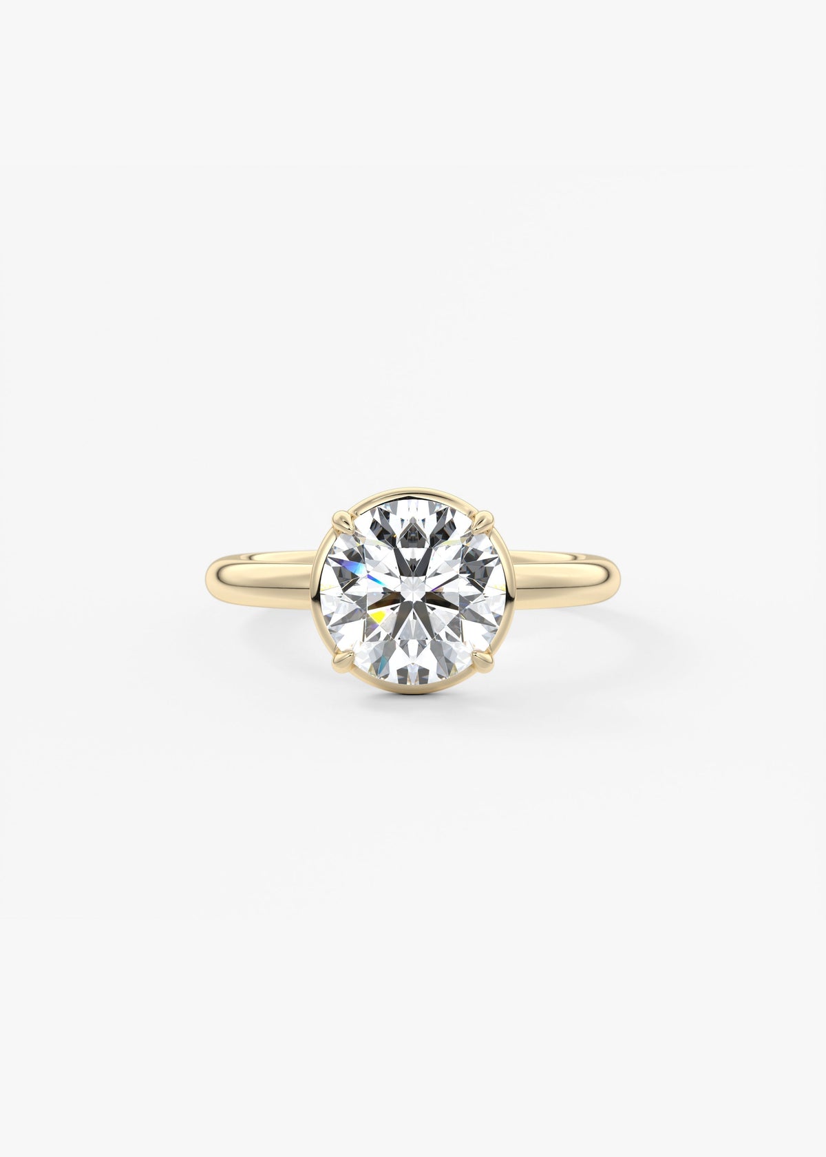Round Bezel Lab Grown Diamond Engagement Ring