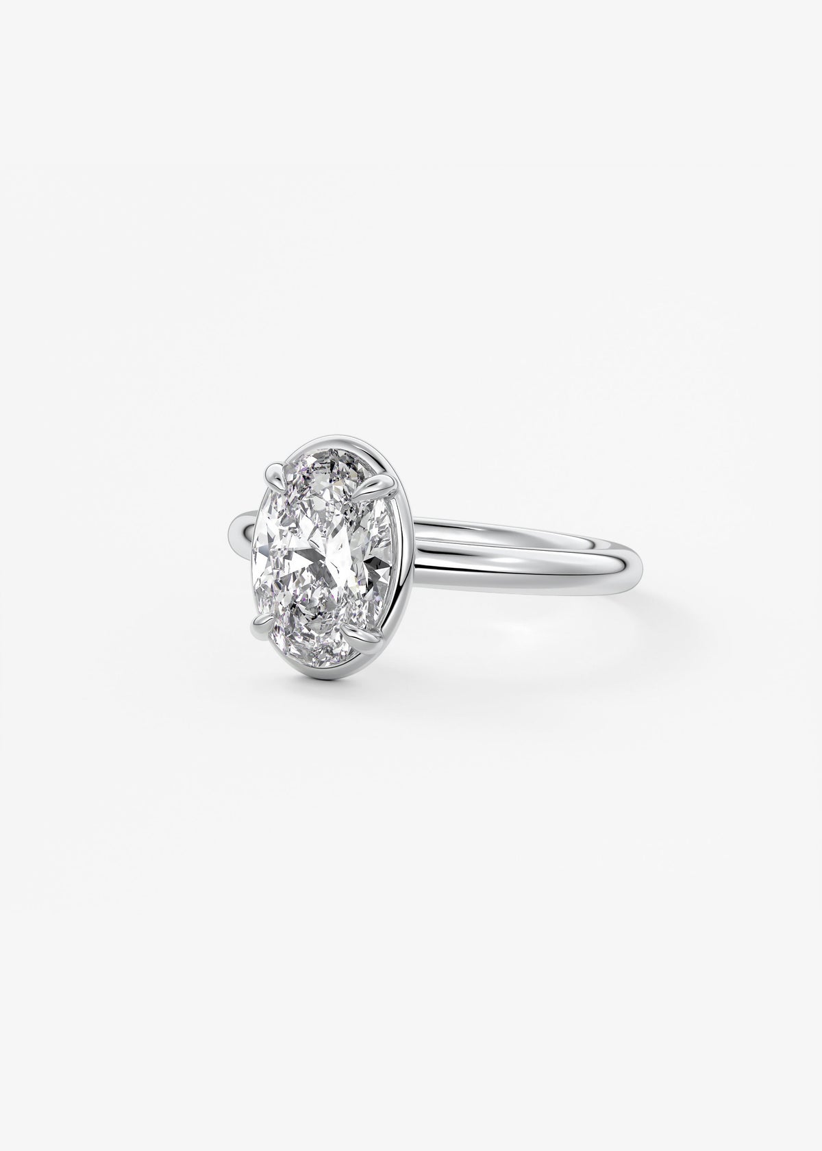 Oval Bezel Lab Grown Diamond Engagement Ring