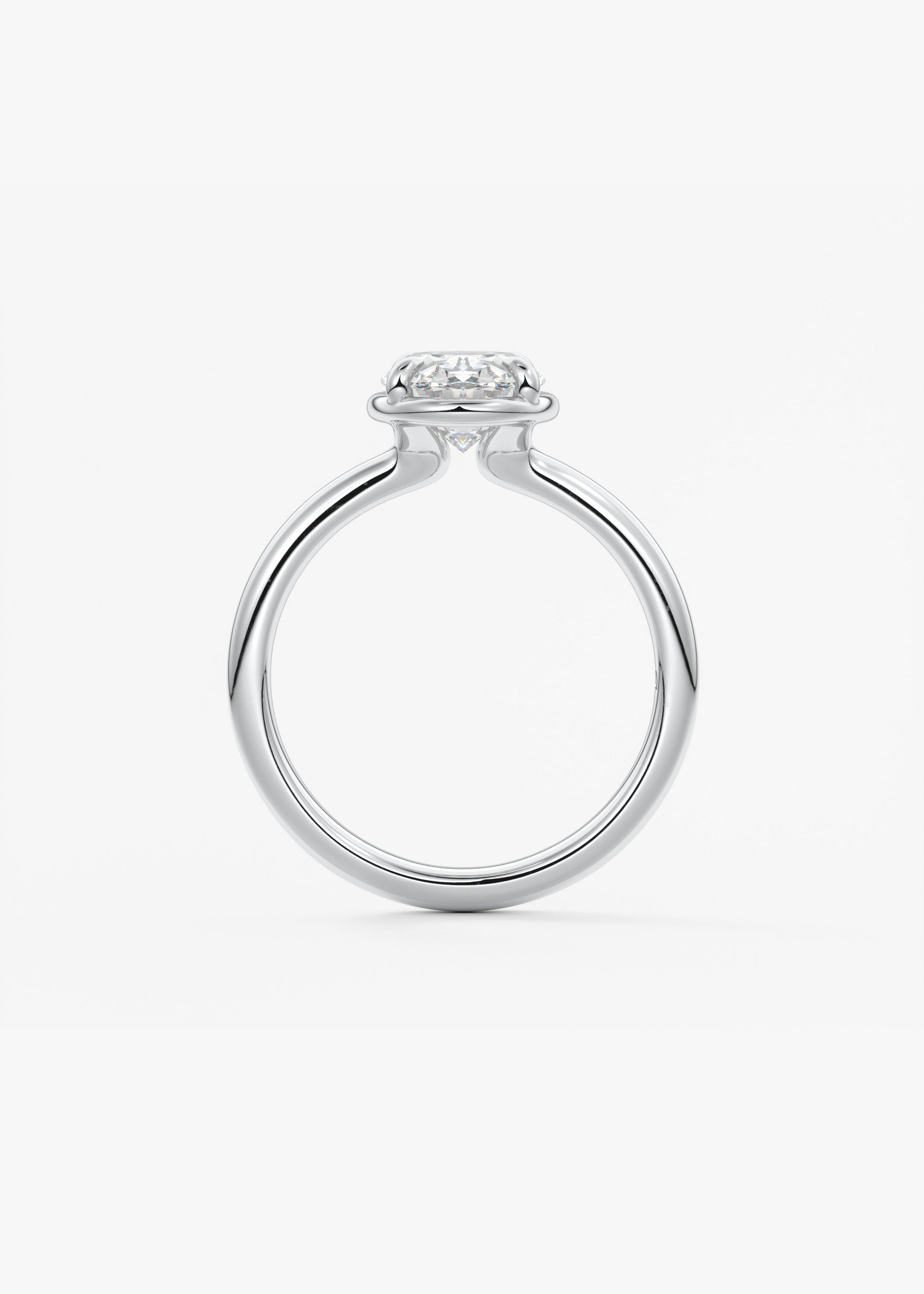 Oval Bezel Lab Grown Diamond Engagement Ring
