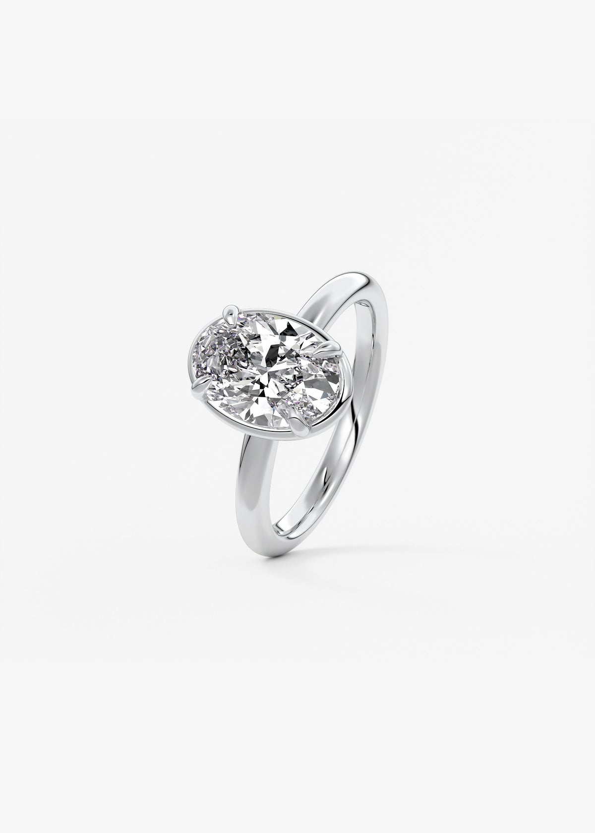Oval Bezel Lab Grown Diamond Engagement Ring