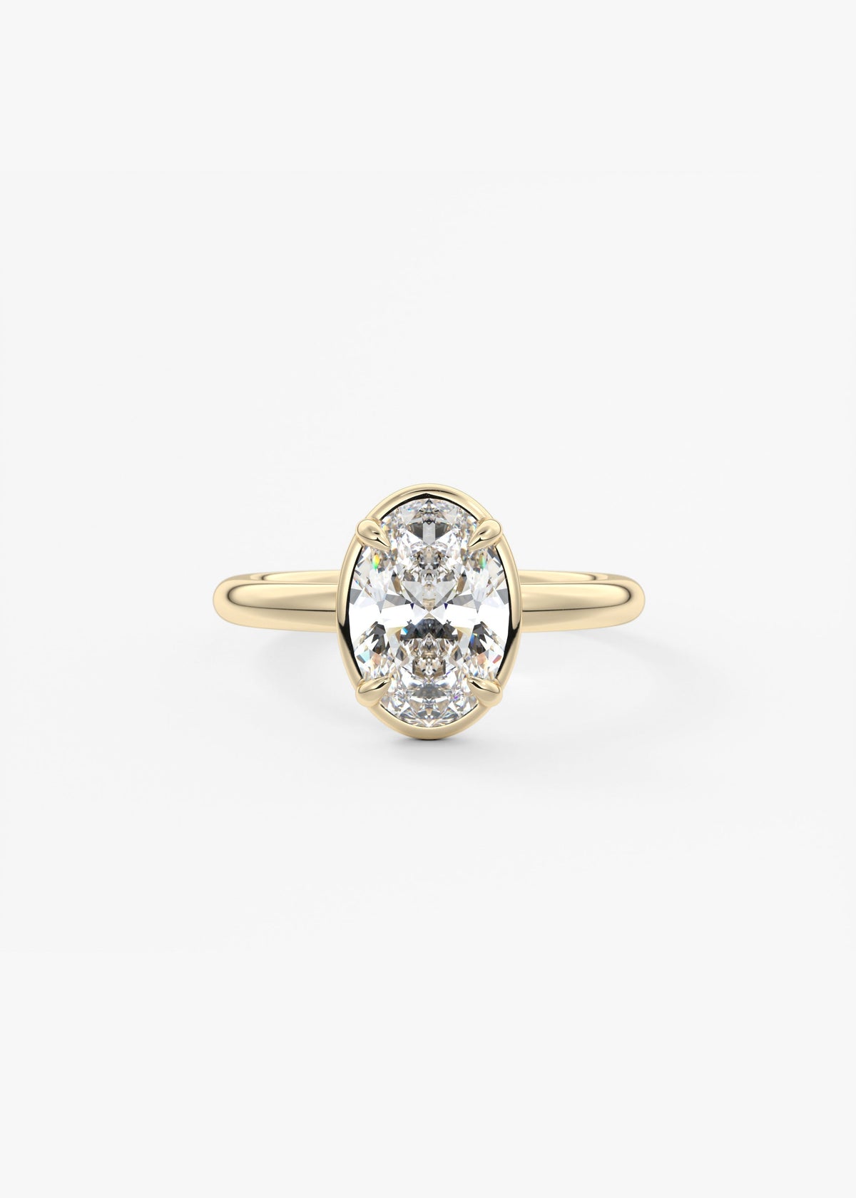 Oval Bezel Lab Grown Diamond Engagement Ring