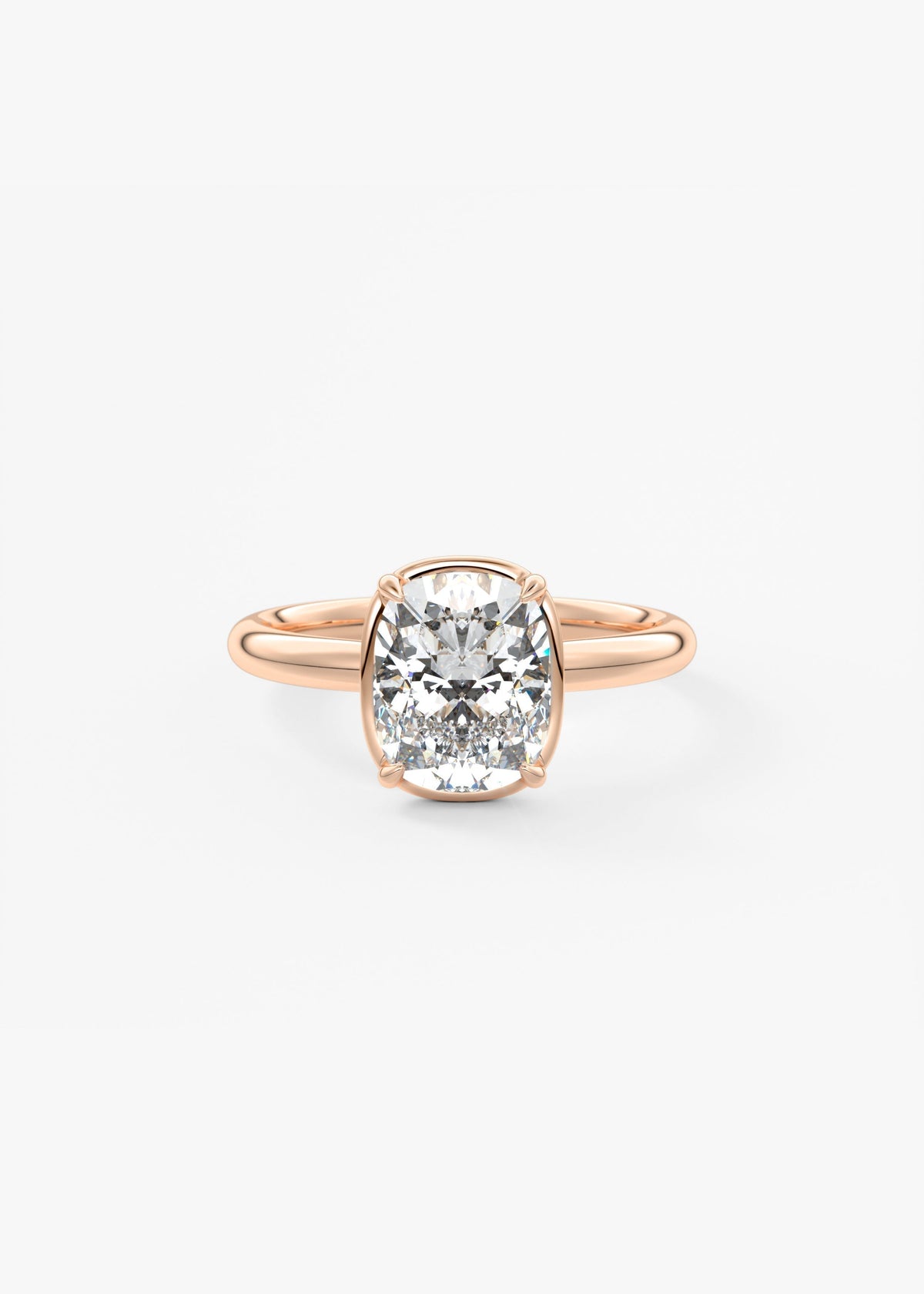 Elongated Cushion Bezel Lab Grown Diamond Engagement Ring