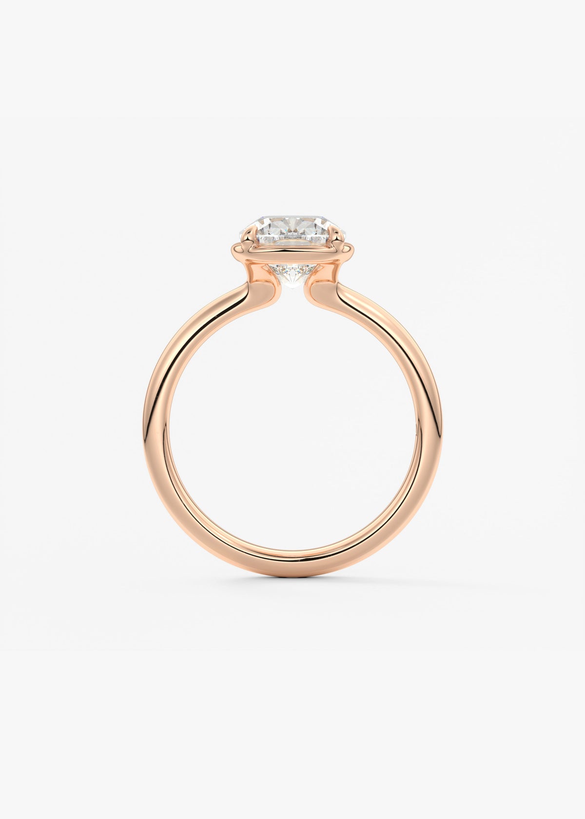 Elongated Cushion Bezel Lab Grown Diamond Engagement Ring