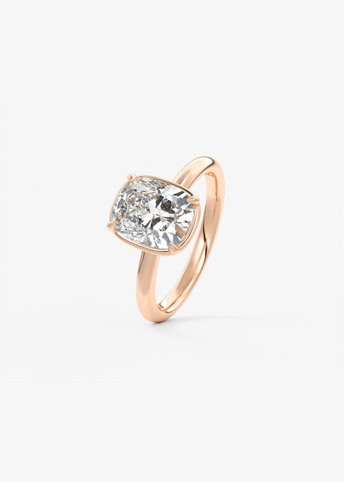 Elongated Cushion Bezel Lab Grown Diamond Engagement Ring