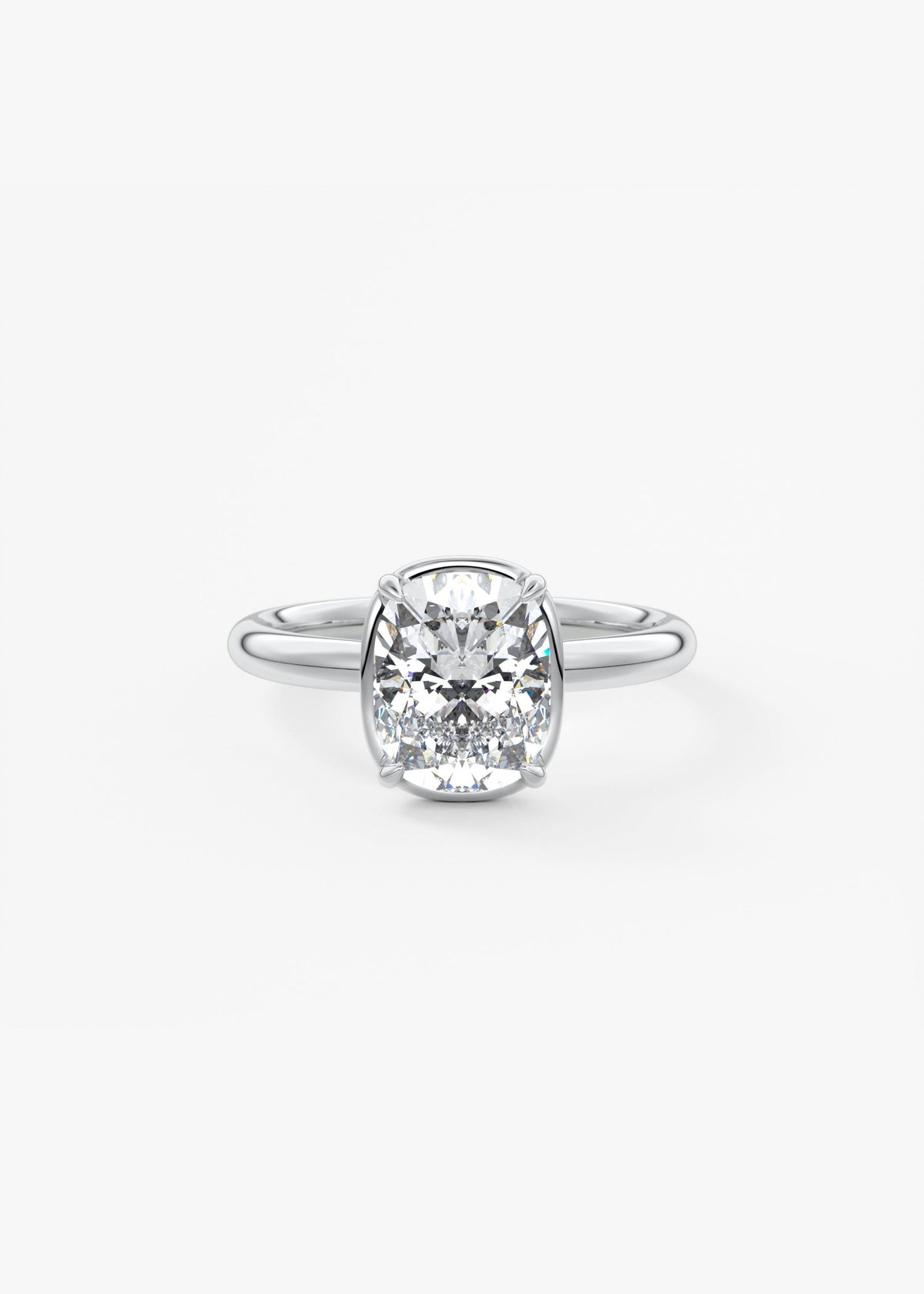 Elongated Cushion Bezel Lab Grown Diamond Engagement Ring