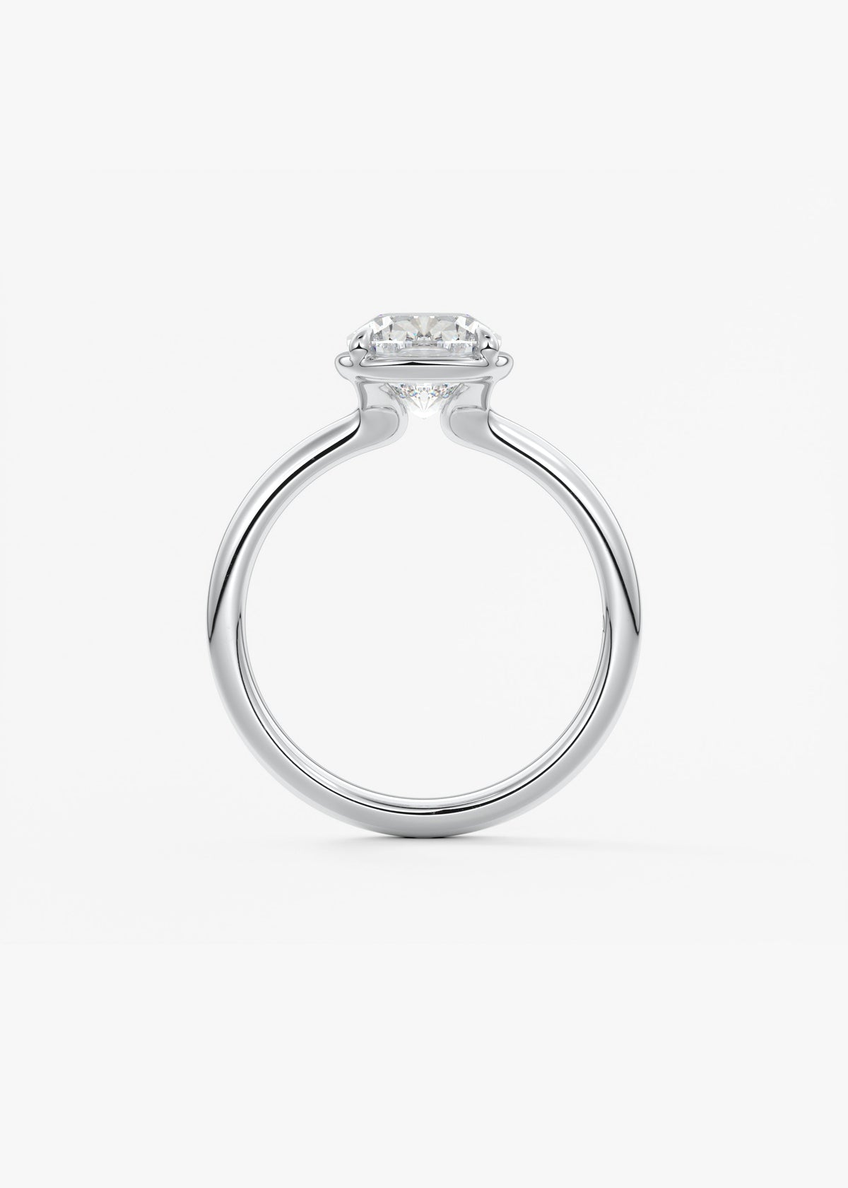 Elongated Cushion Bezel Lab Grown Diamond Engagement Ring