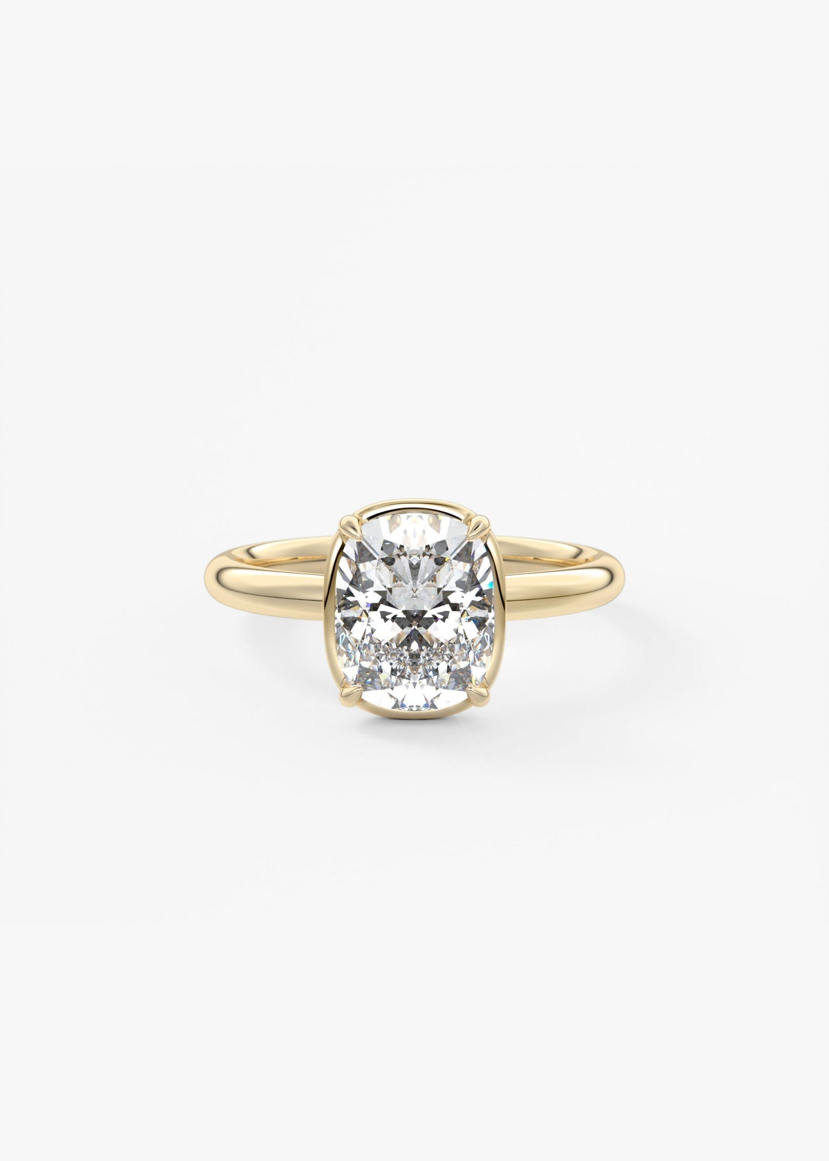 Elongated Cushion Bezel Lab Grown Diamond Engagement Ring