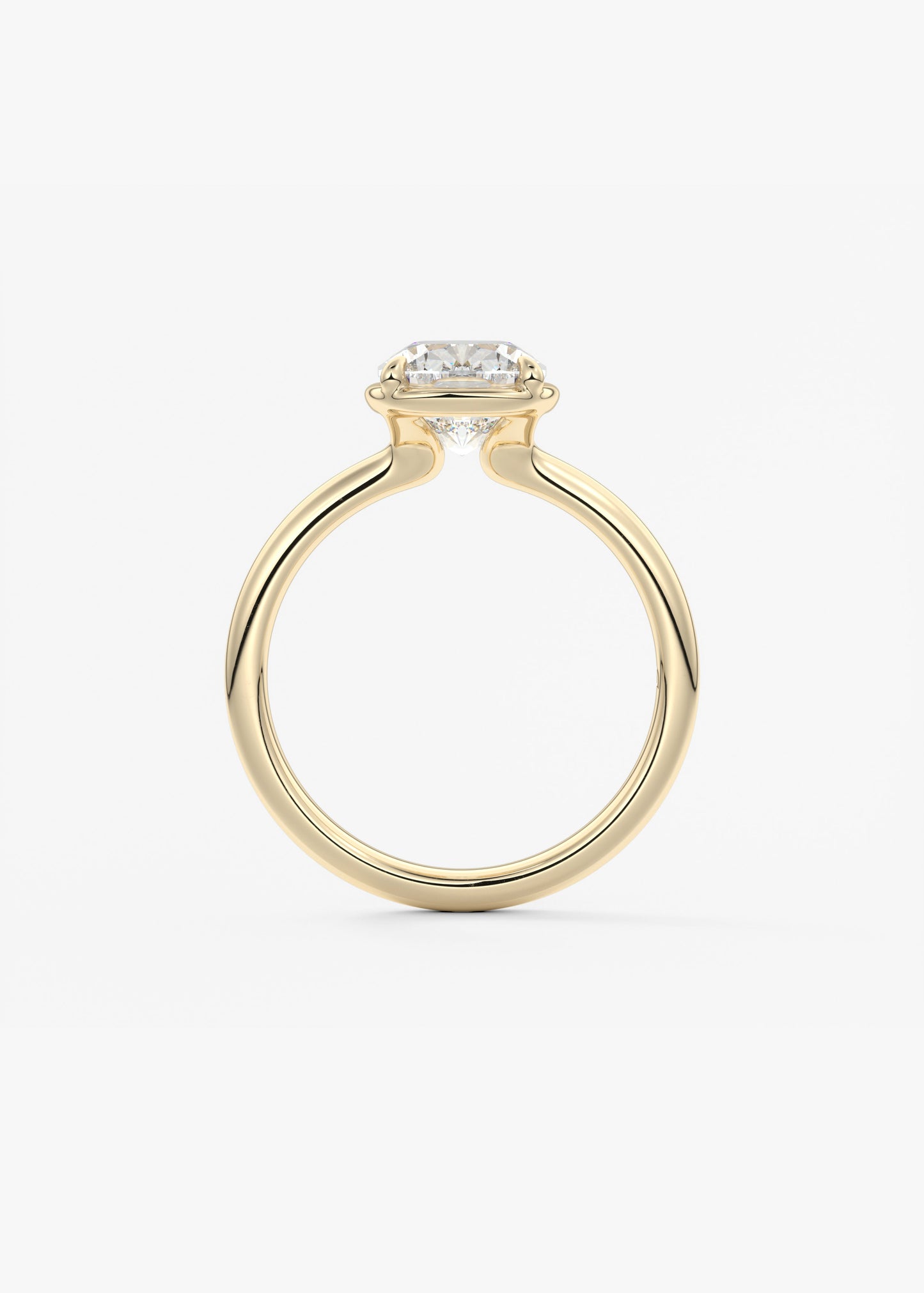 Elongated Cushion Bezel Lab Grown Diamond Engagement Ring