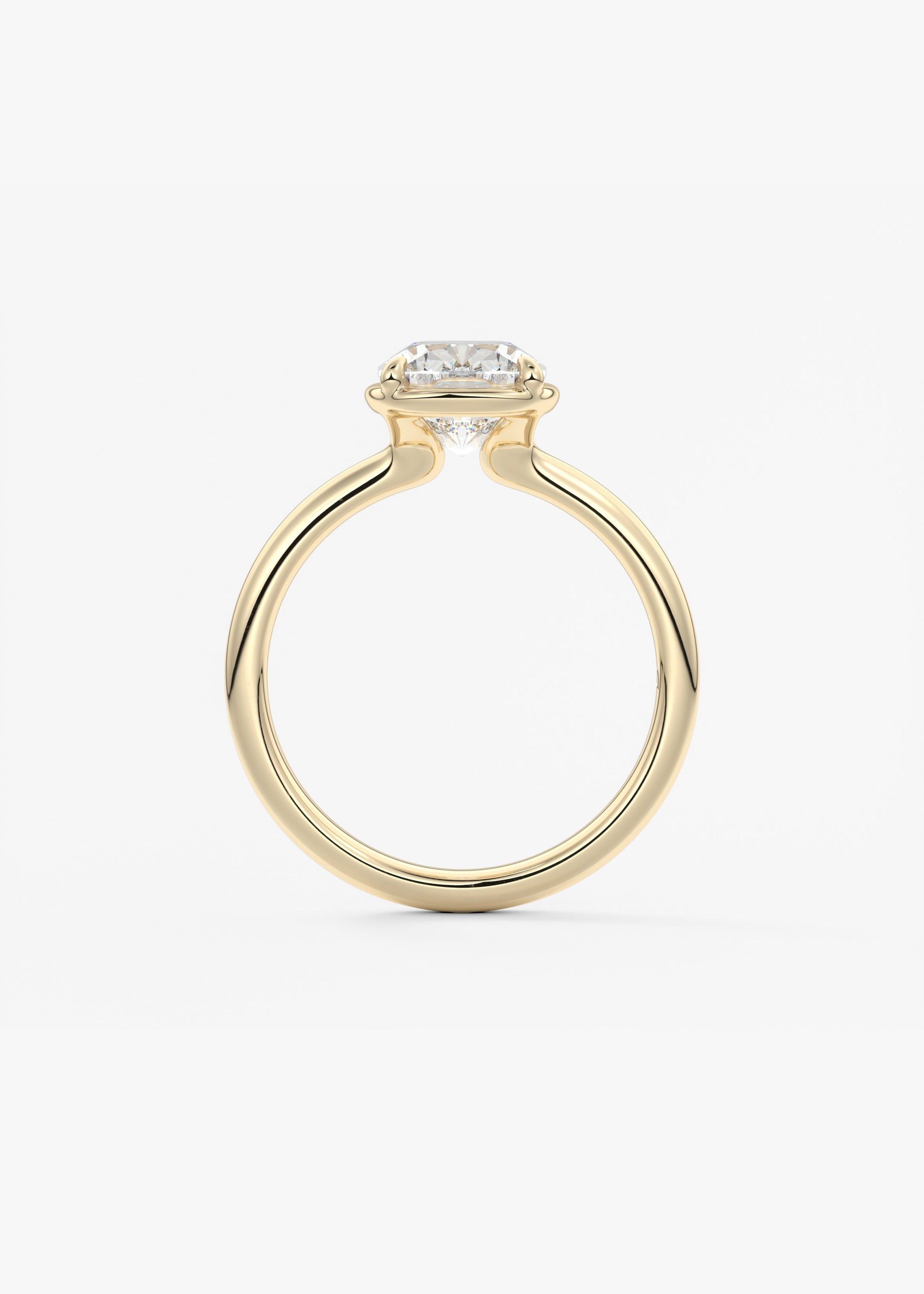 Elongated Cushion Bezel Lab Grown Diamond Engagement Ring