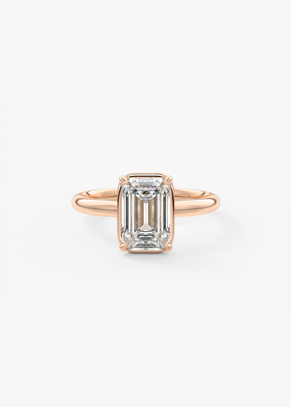 Emerald Bezel Lab Grown Diamond Engagement Ring