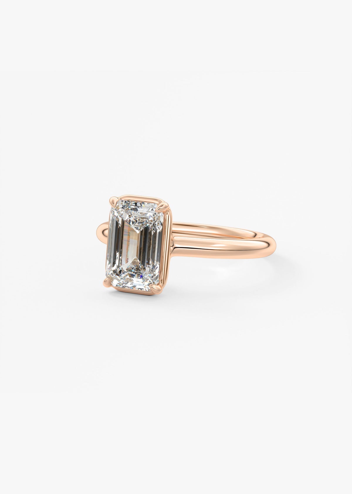 Emerald Bezel Lab Grown Diamond Engagement Ring