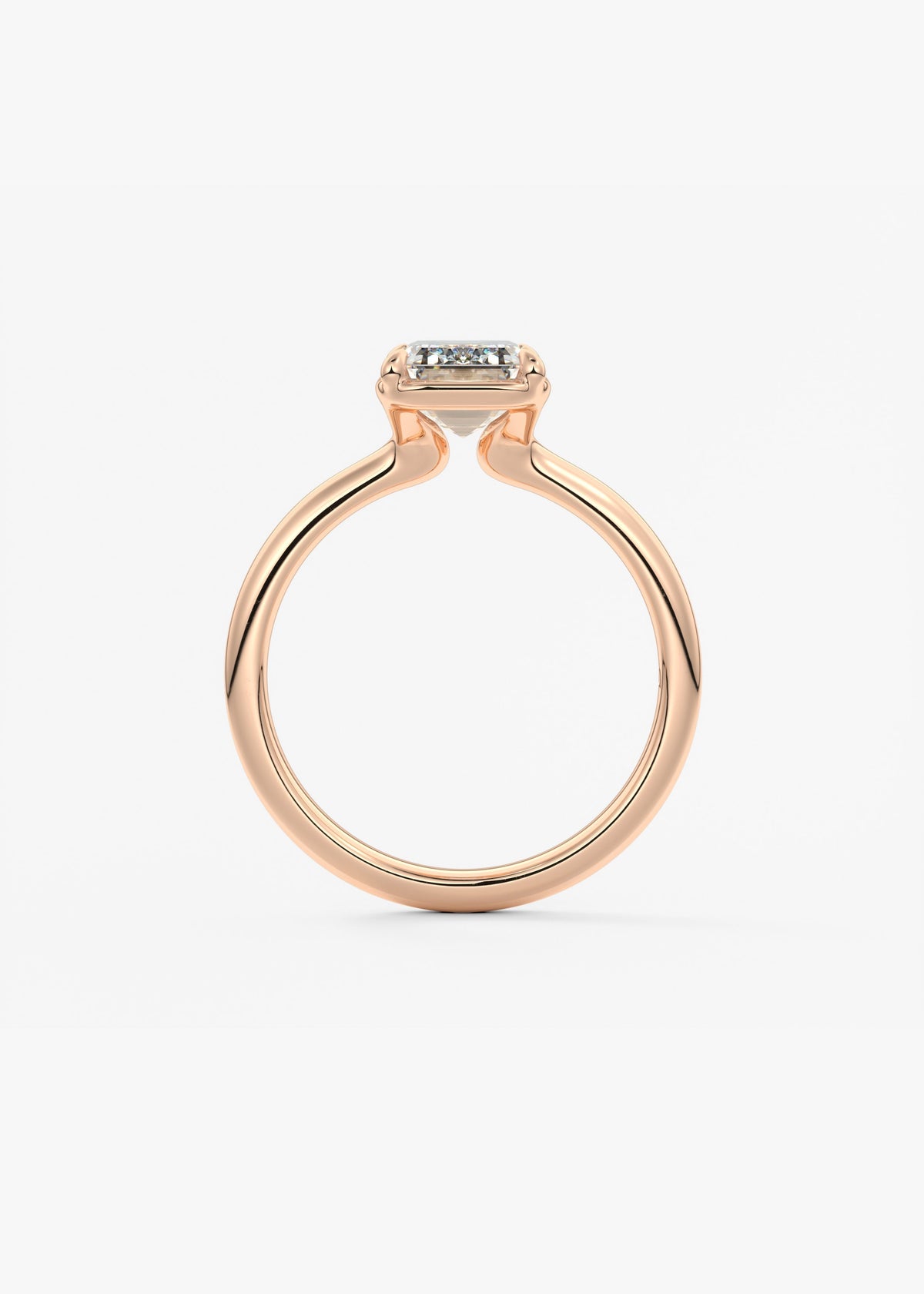 Emerald Bezel Lab Grown Diamond Engagement Ring