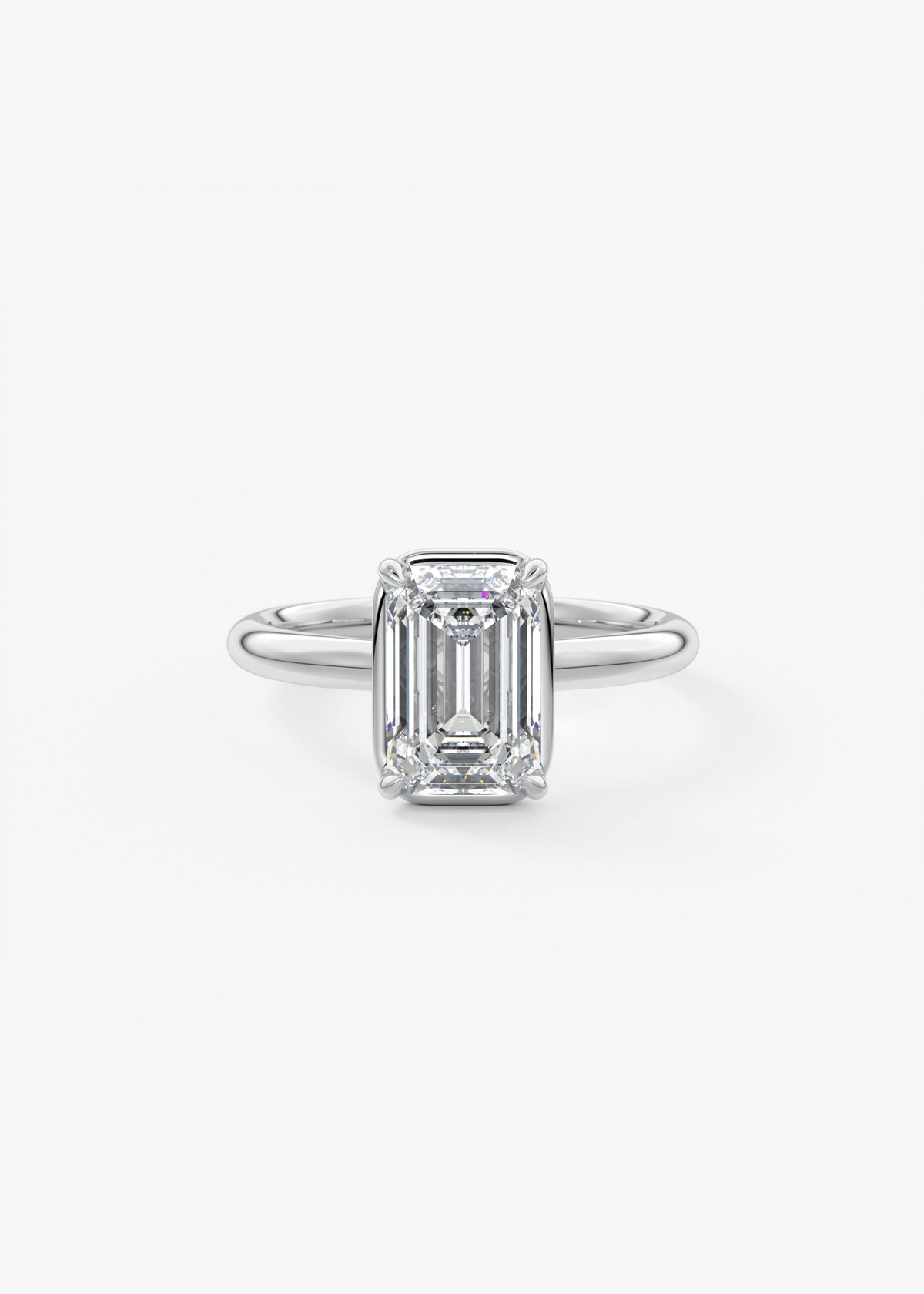 Emerald Bezel Lab Grown Diamond Engagement Ring