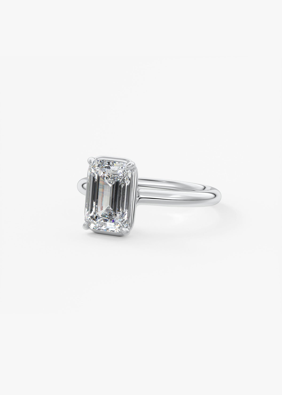 Emerald Bezel Lab Grown Diamond Engagement Ring