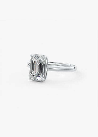 Emerald Bezel Lab Grown Diamond Engagement Ring