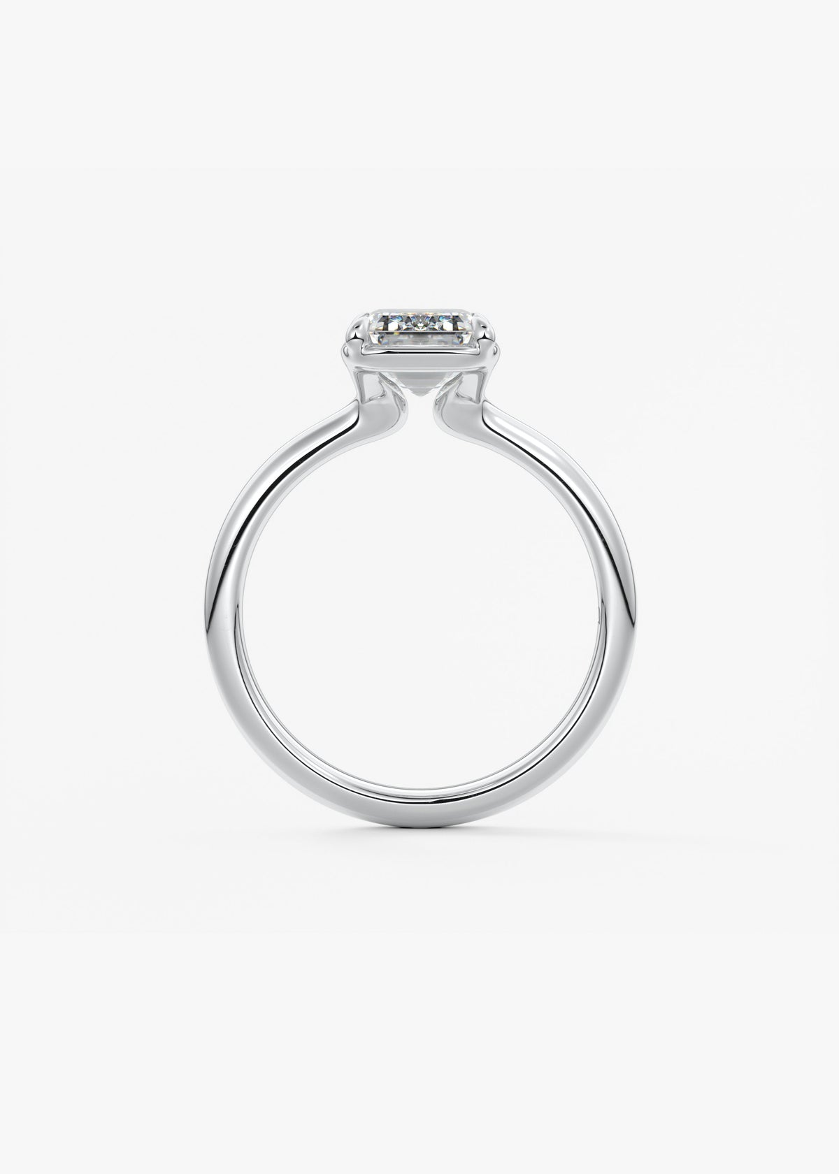 Emerald Bezel Lab Grown Diamond Engagement Ring