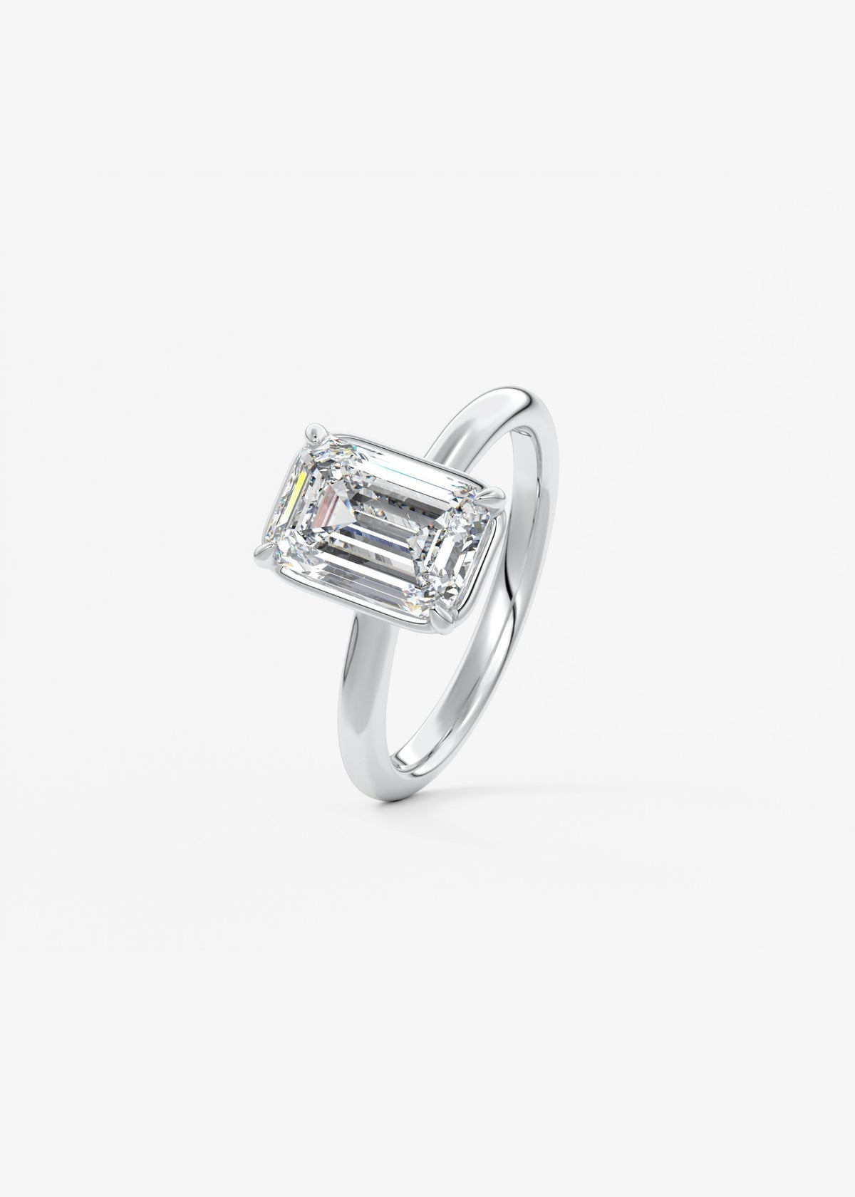 Emerald Bezel Lab Grown Diamond Engagement Ring